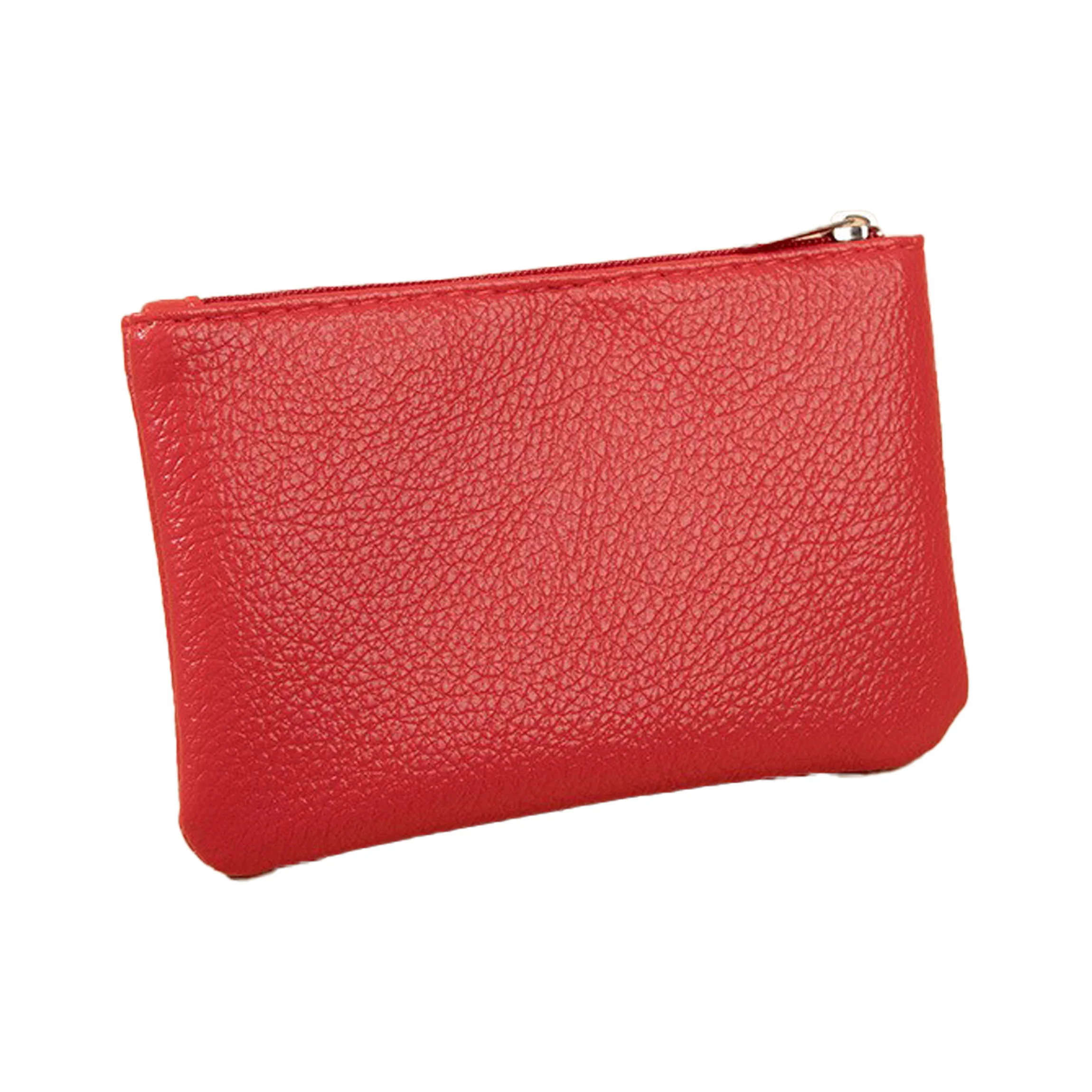 Leather Minimalist Zipper Coin Purse