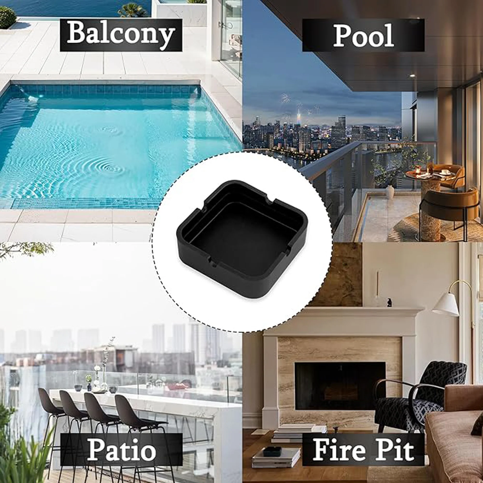 Square Silicone Ashtray