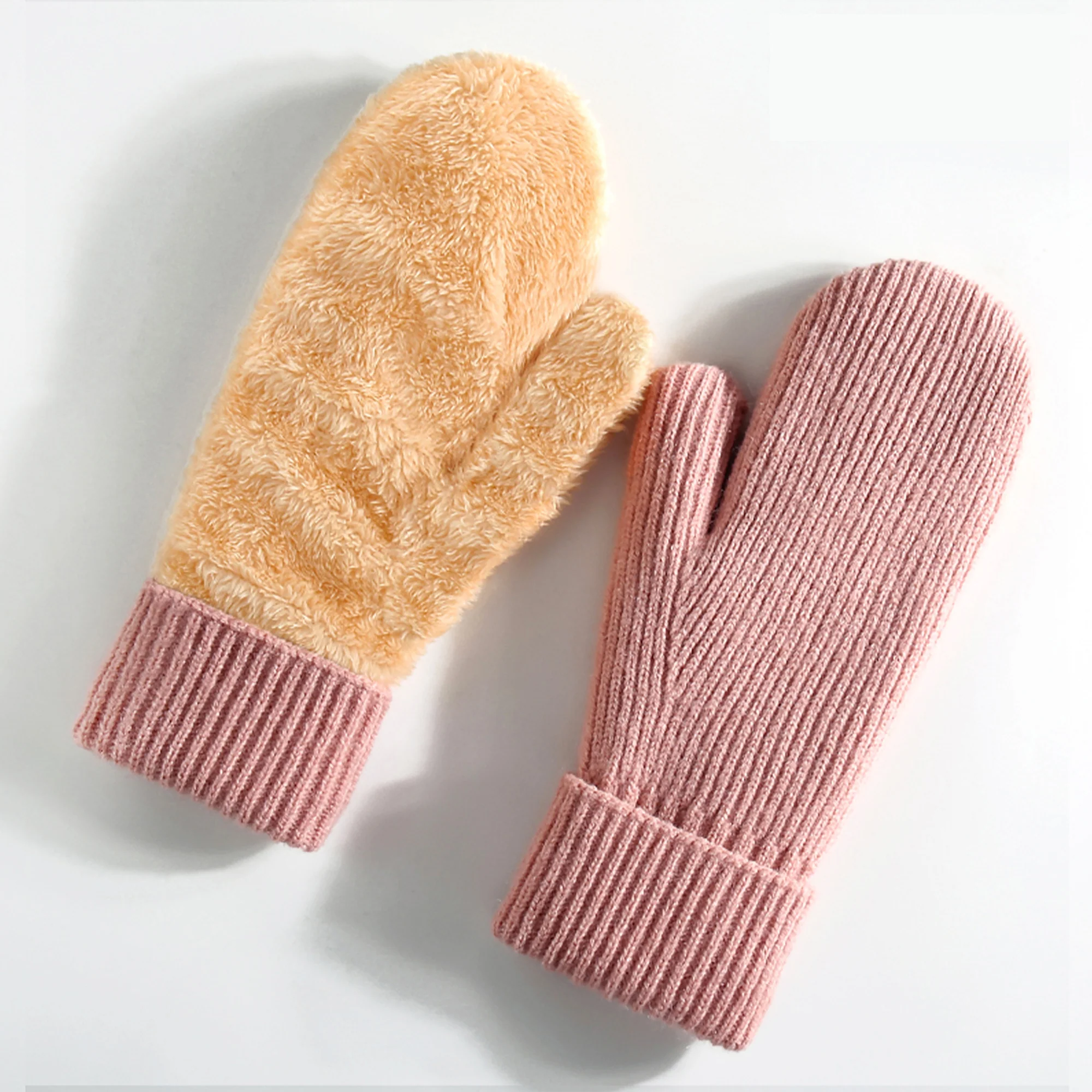Women'S Winter Outdoor Mittens Thickened Fleece