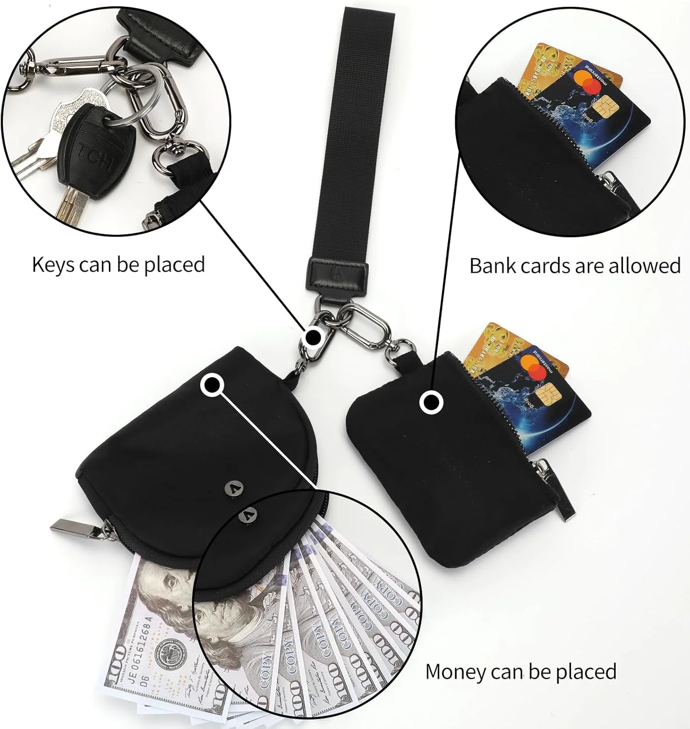 KeyChain Wallet Wristlet Wallets