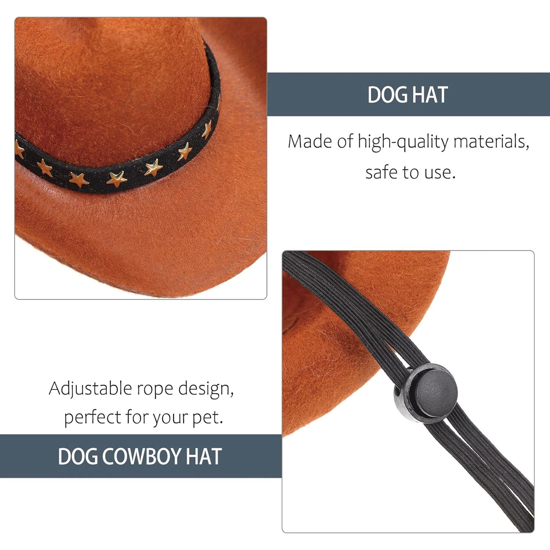 Pet Cowboy Hat Costume With Star Decor
