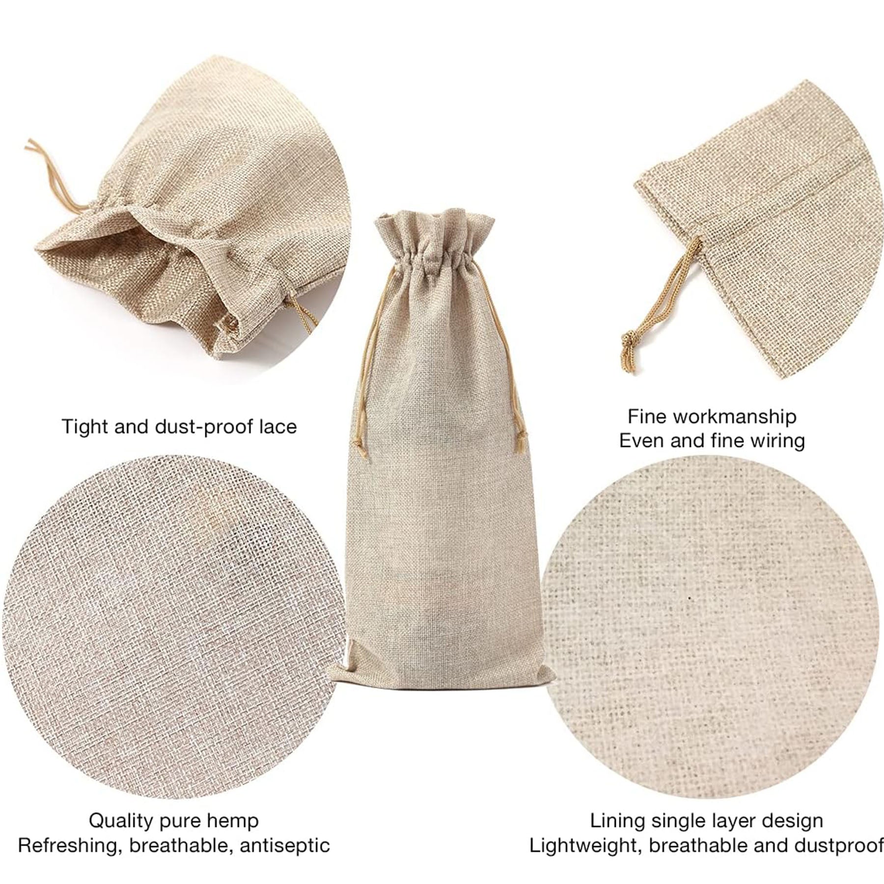 Burlap Wine Bag