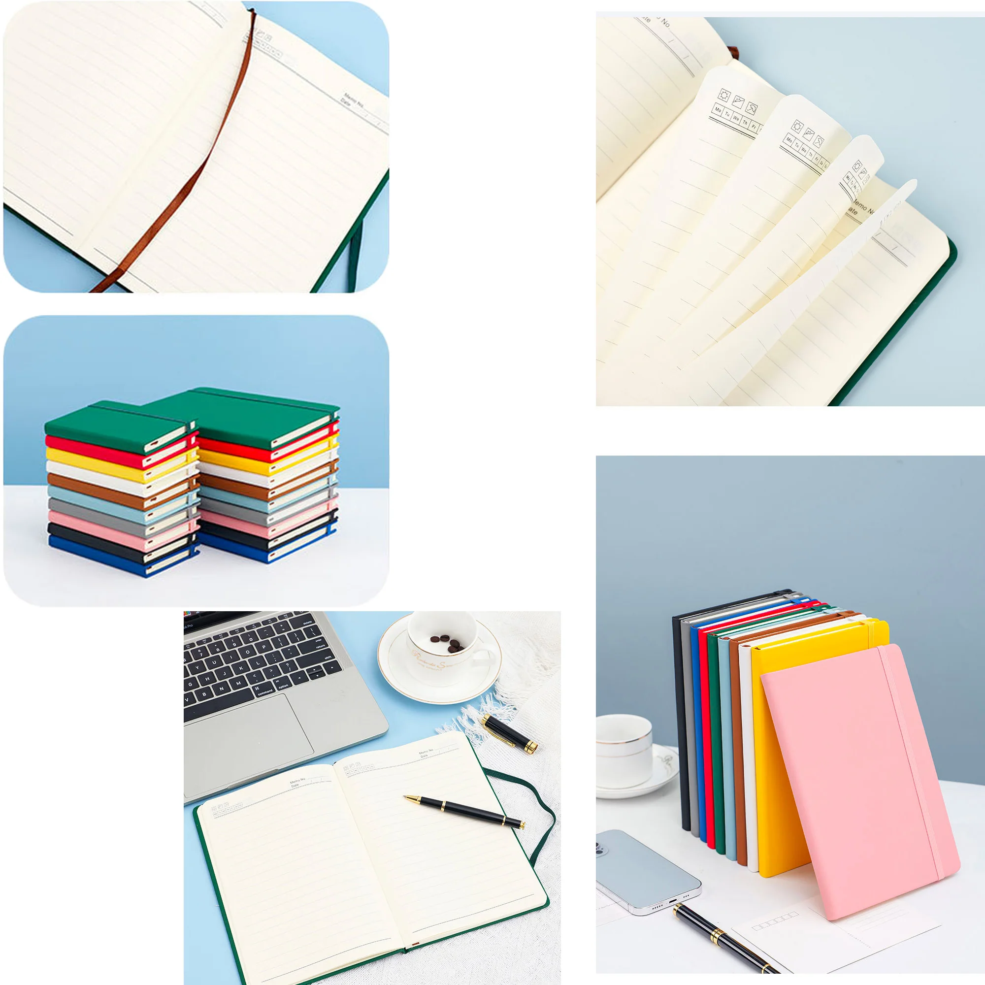 A5 Leather Notebook With Elastic Closure Band