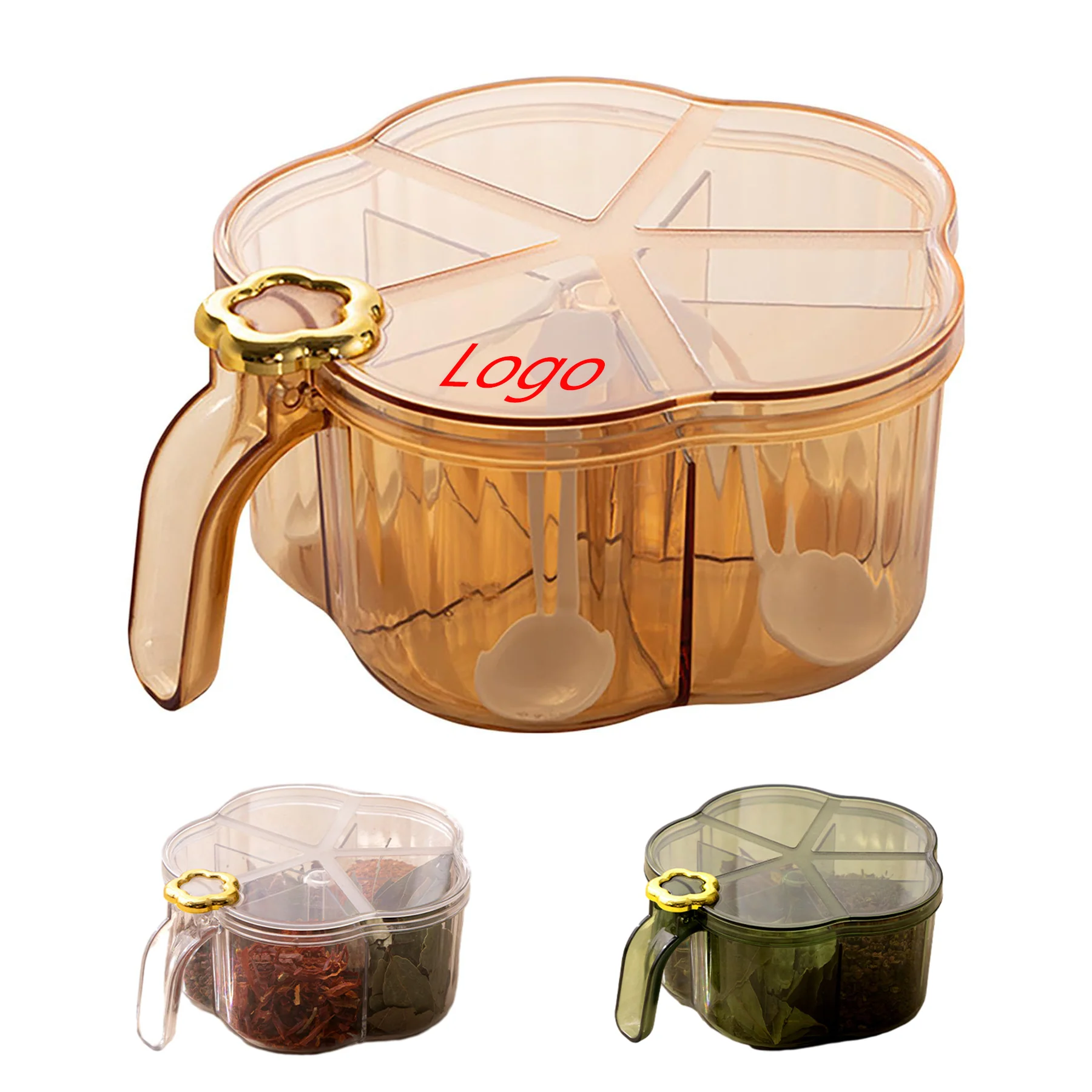 Kitchen Seasoning Storage With Spoon Salt Shaker Spice Box
