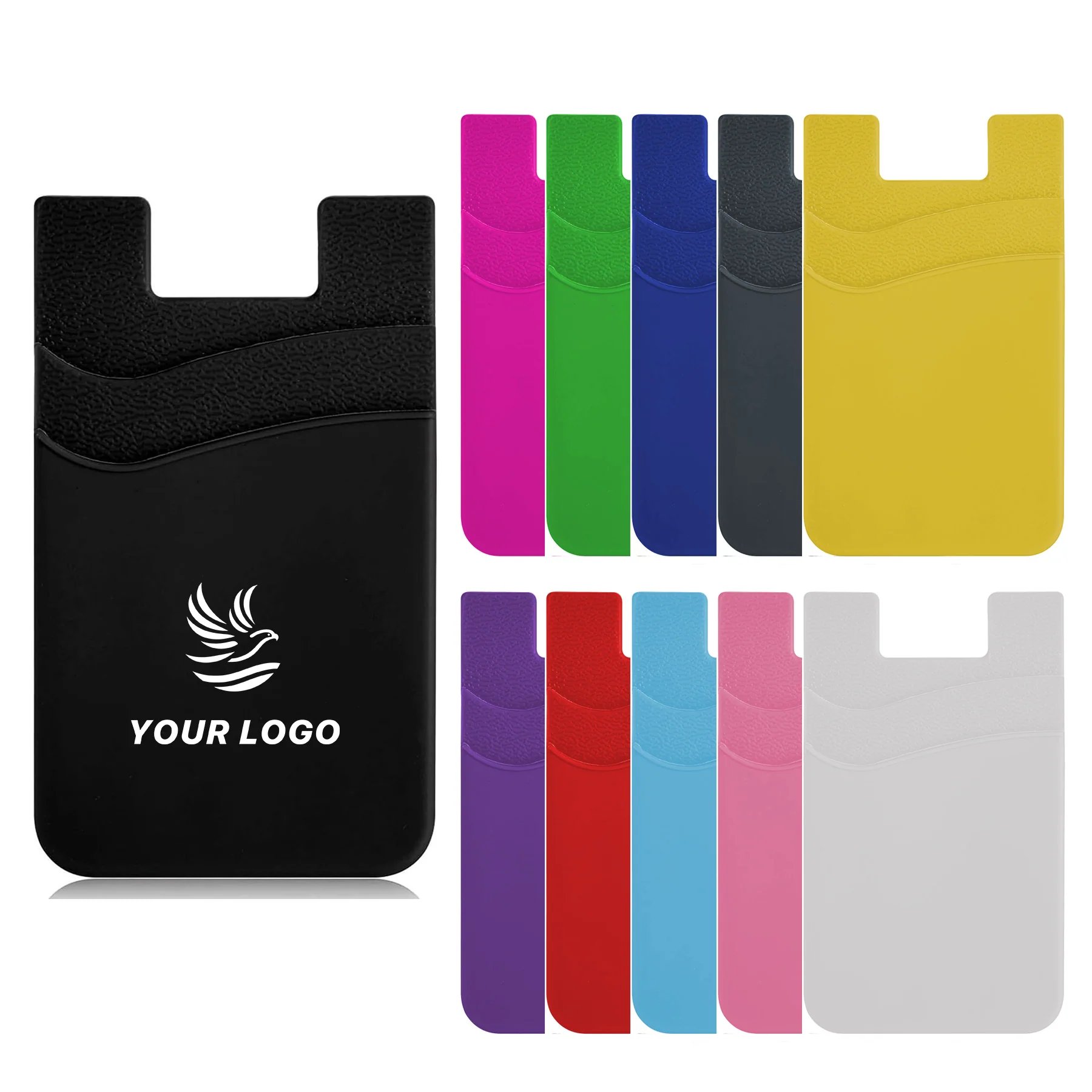 Dual Silicone Phone Case Wallet Credit Card Holder Pocket
