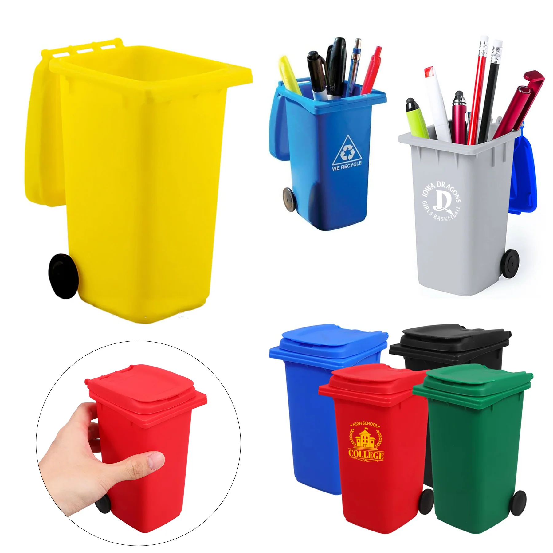 Mini Trash Can Pen Holder