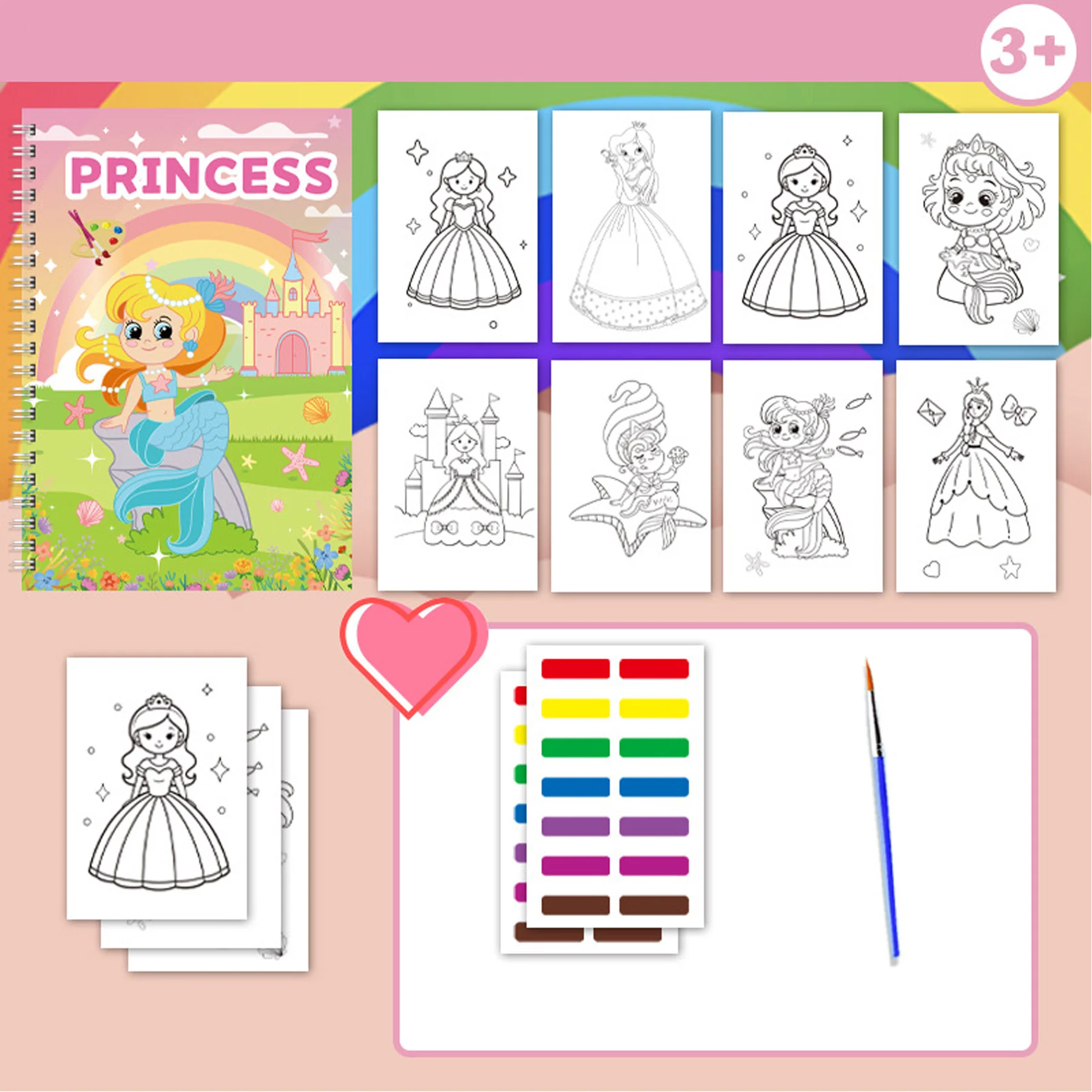Children's Watercolor Coloring Book