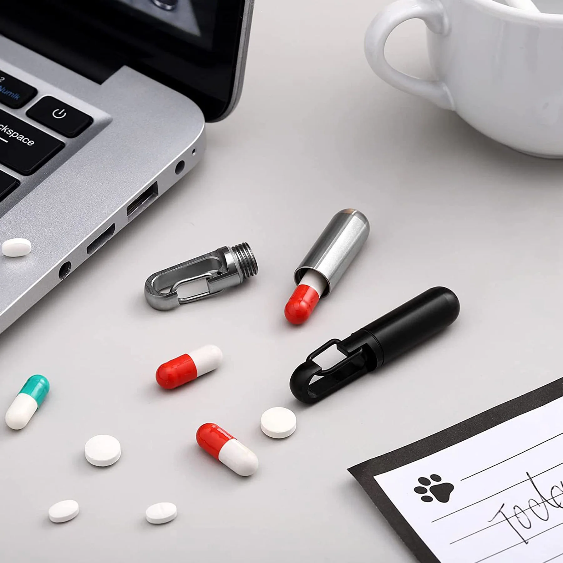 Portable Stainless Steel Medicine Bottle For Keychain