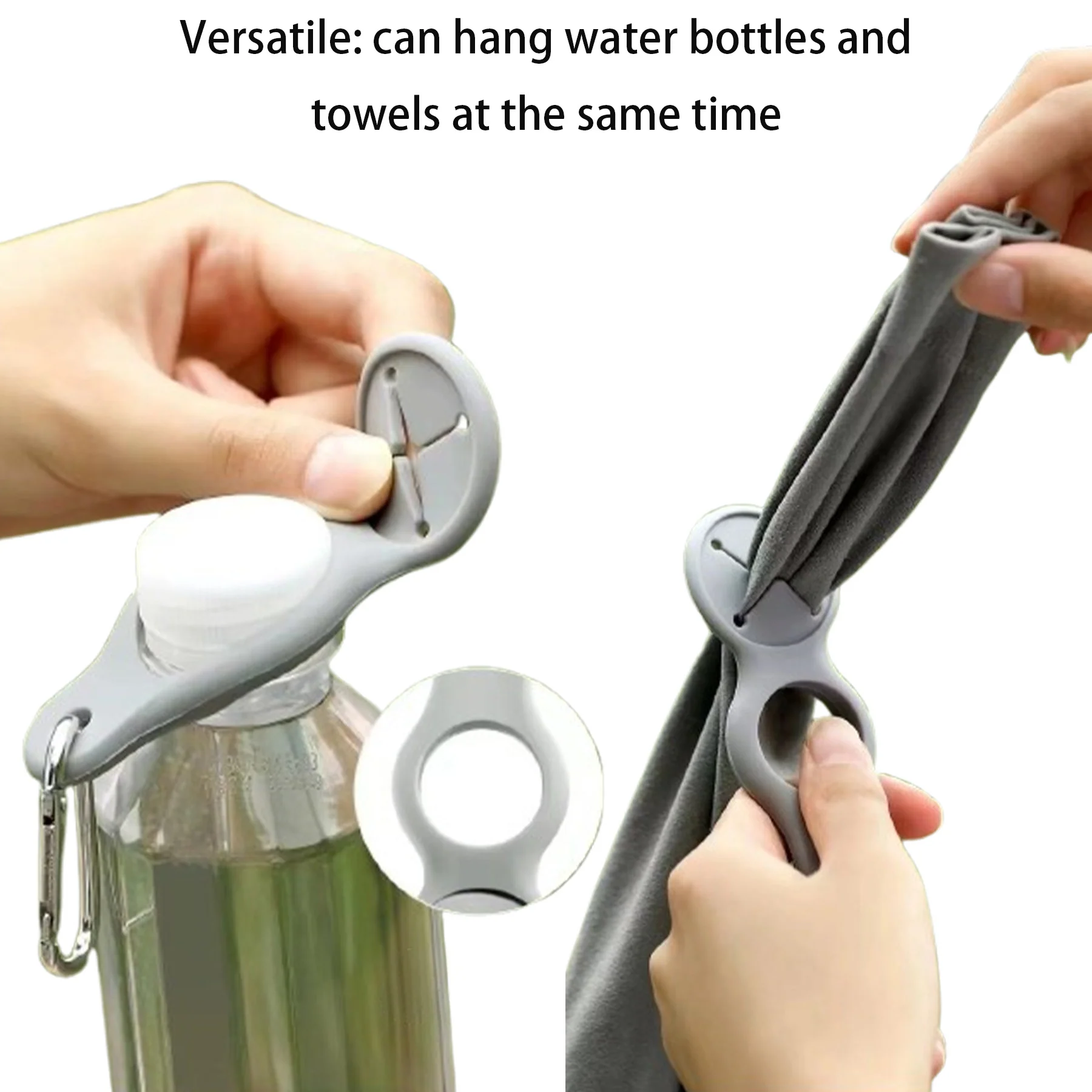 Outdoor Hiking Silicone Water Bottle Carrier With Towel Hook