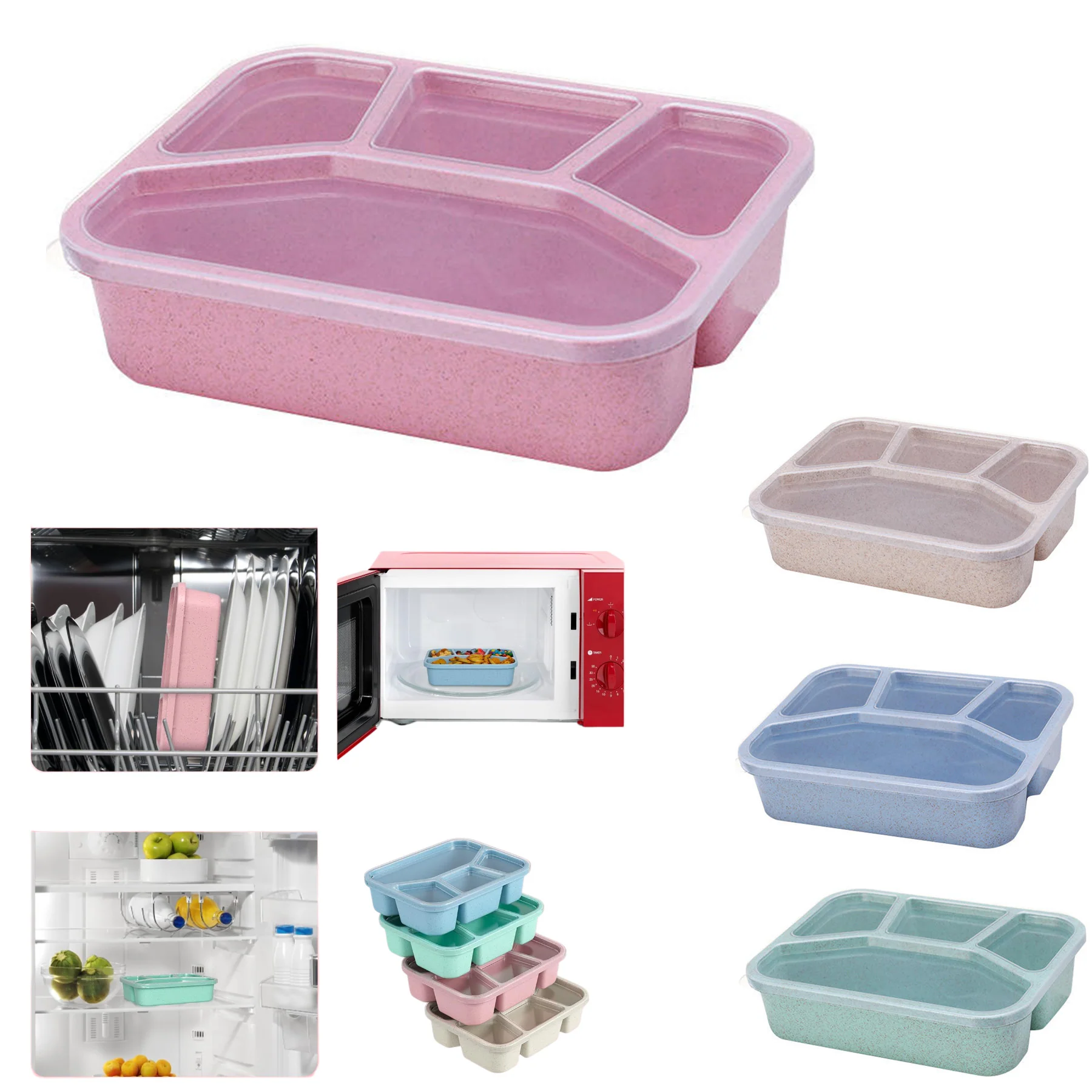4-Compartment Reusable Food Storage Container