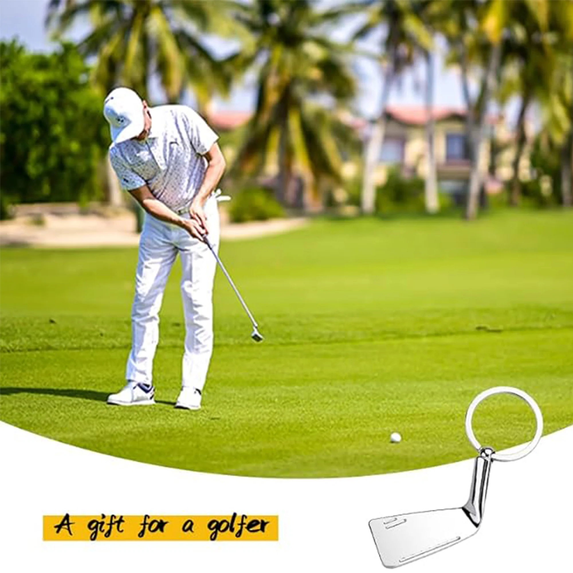 Metal Golf Club Keychain Pendant
