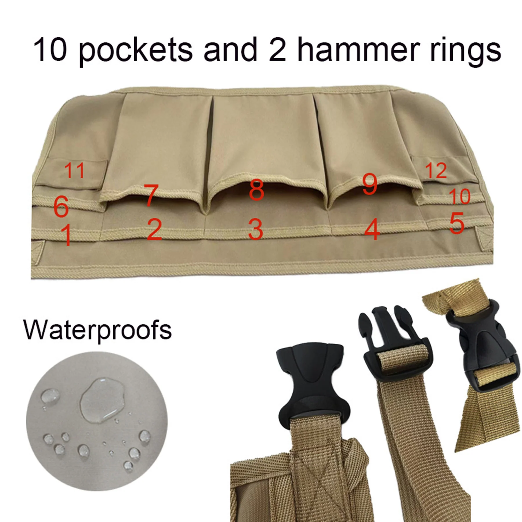 Waterproof Adjustable Polyester Waist Tool Apron For Worker