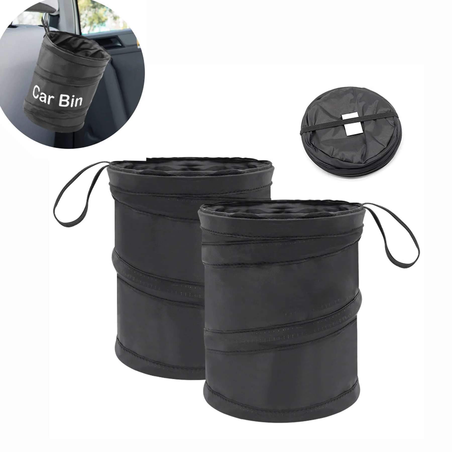 Double-Layer Oxford Car Trash Can & Storage Bin