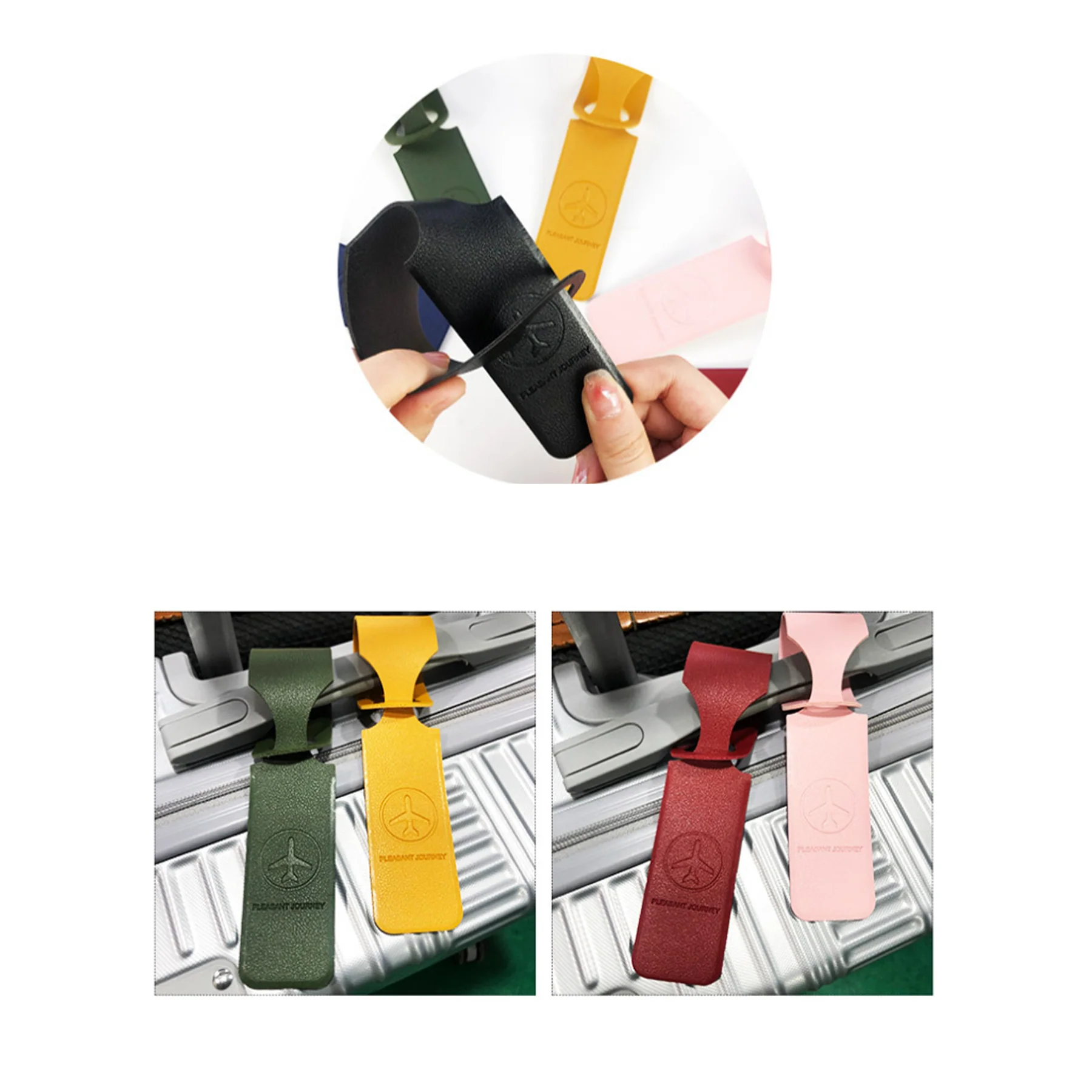 Long Pu Leather Luggage Tags