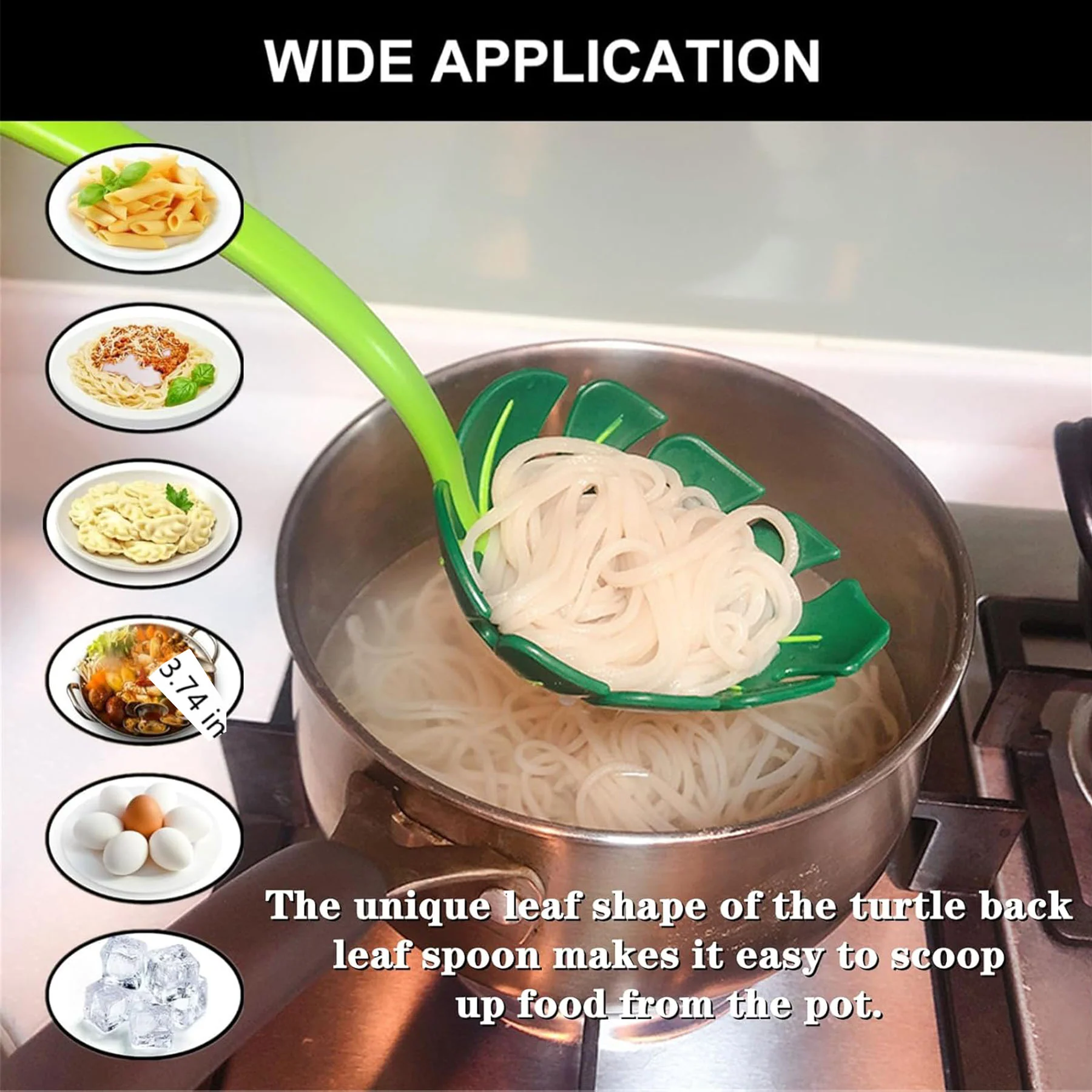 Green Leaf Slotted Spoon