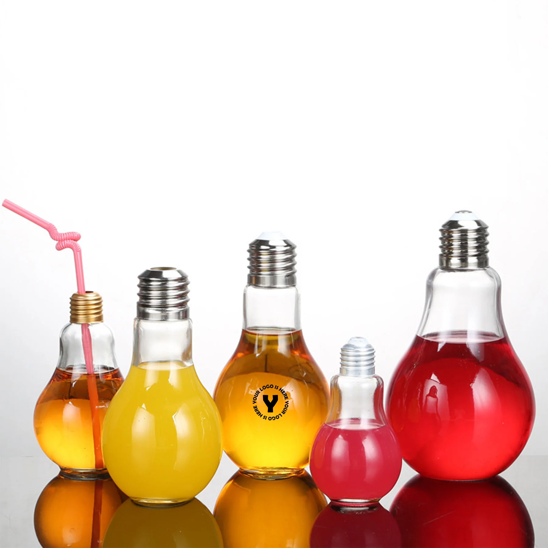 14 OZ Light Bulb Shaped Glass Bottle