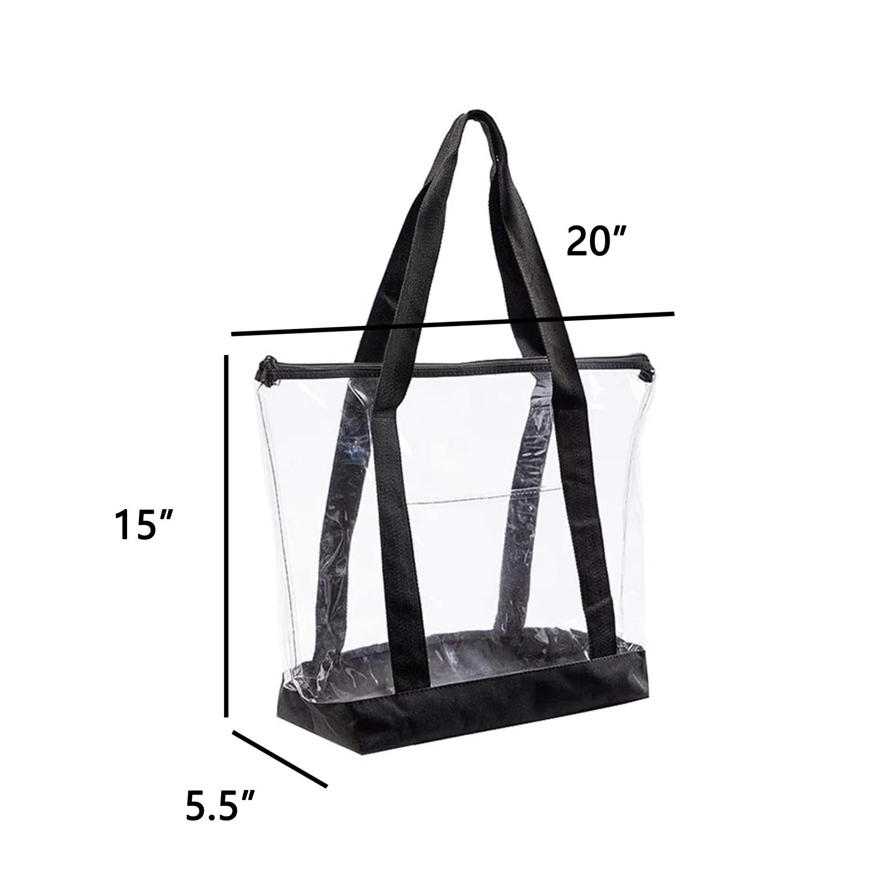 Clear Security Zipper Tote Bag