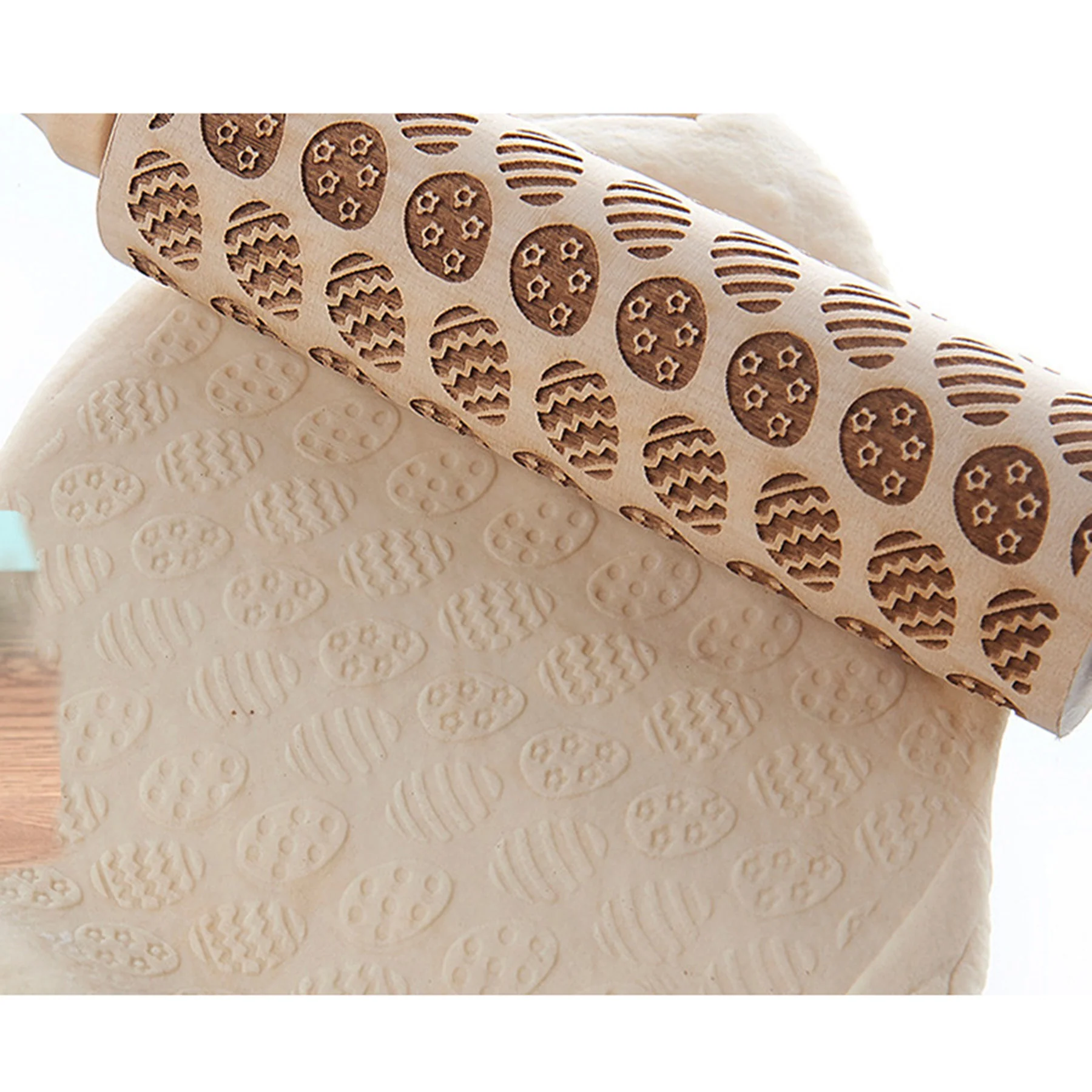 Christmas Embossed Wooden Rolling Pin For Baking Cookies