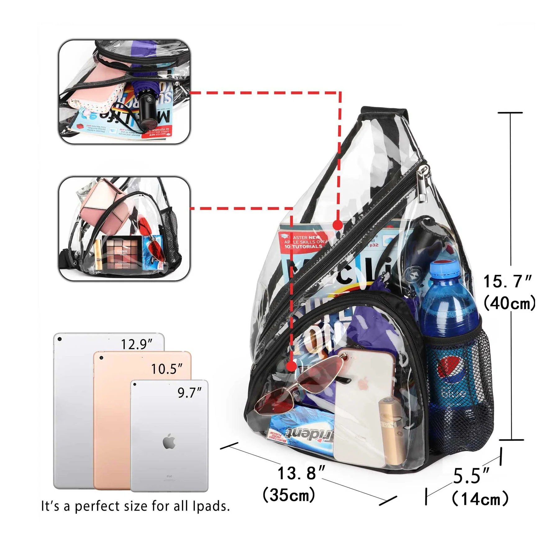 Clear Sling Bag Backpack