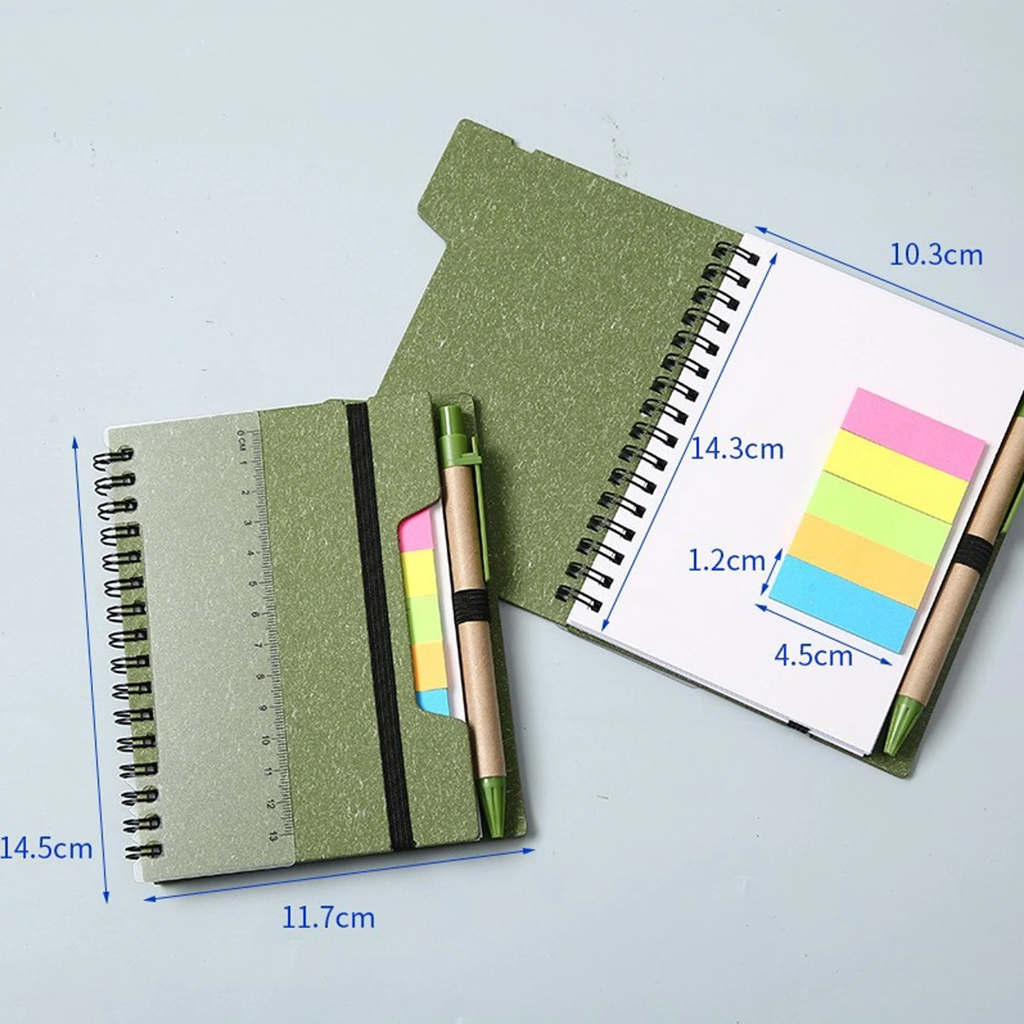 Spiral Notebook With Sticky Pen And Ruler