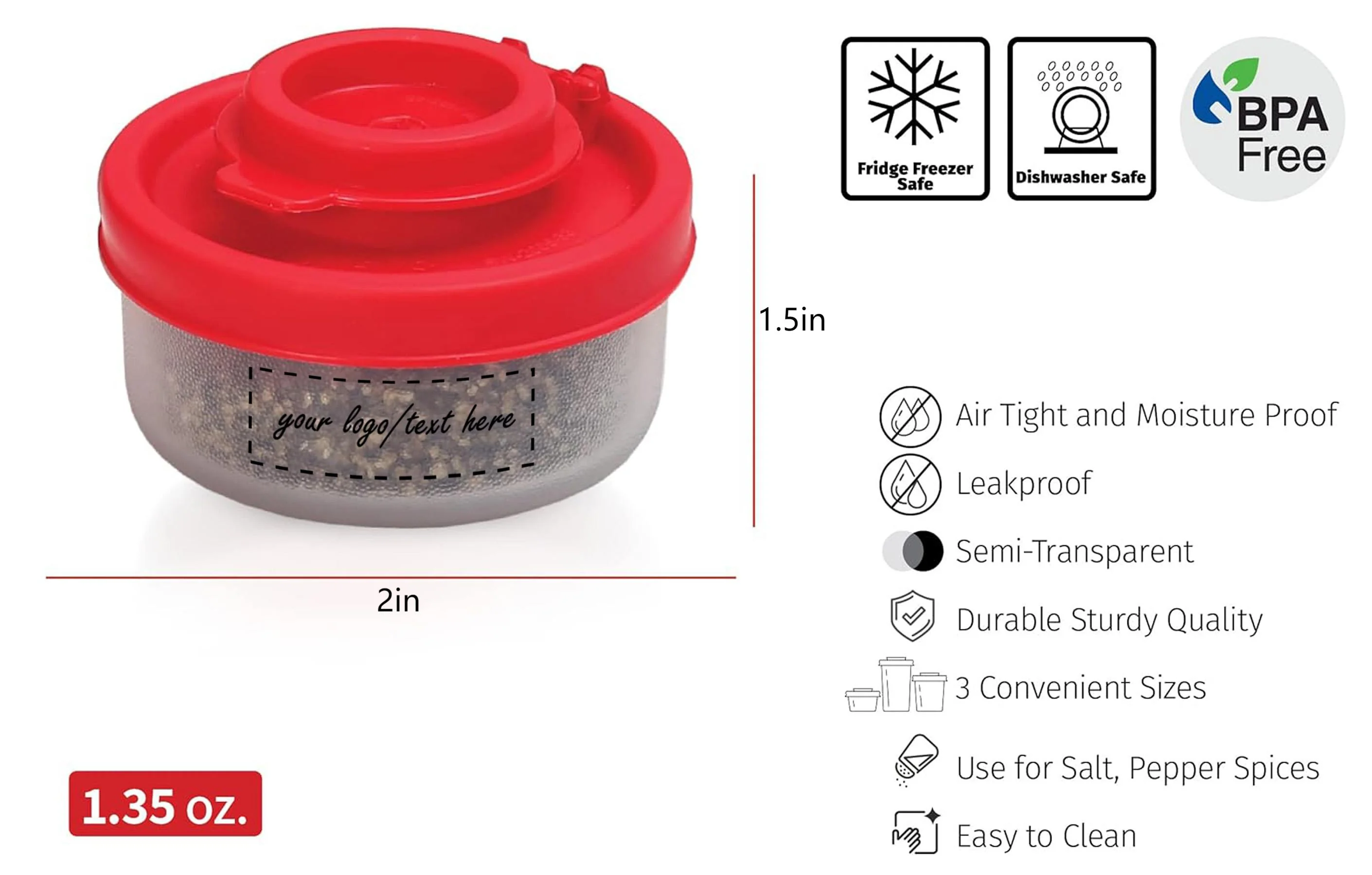 Small Plastic Sealed Dry Spice Bottle