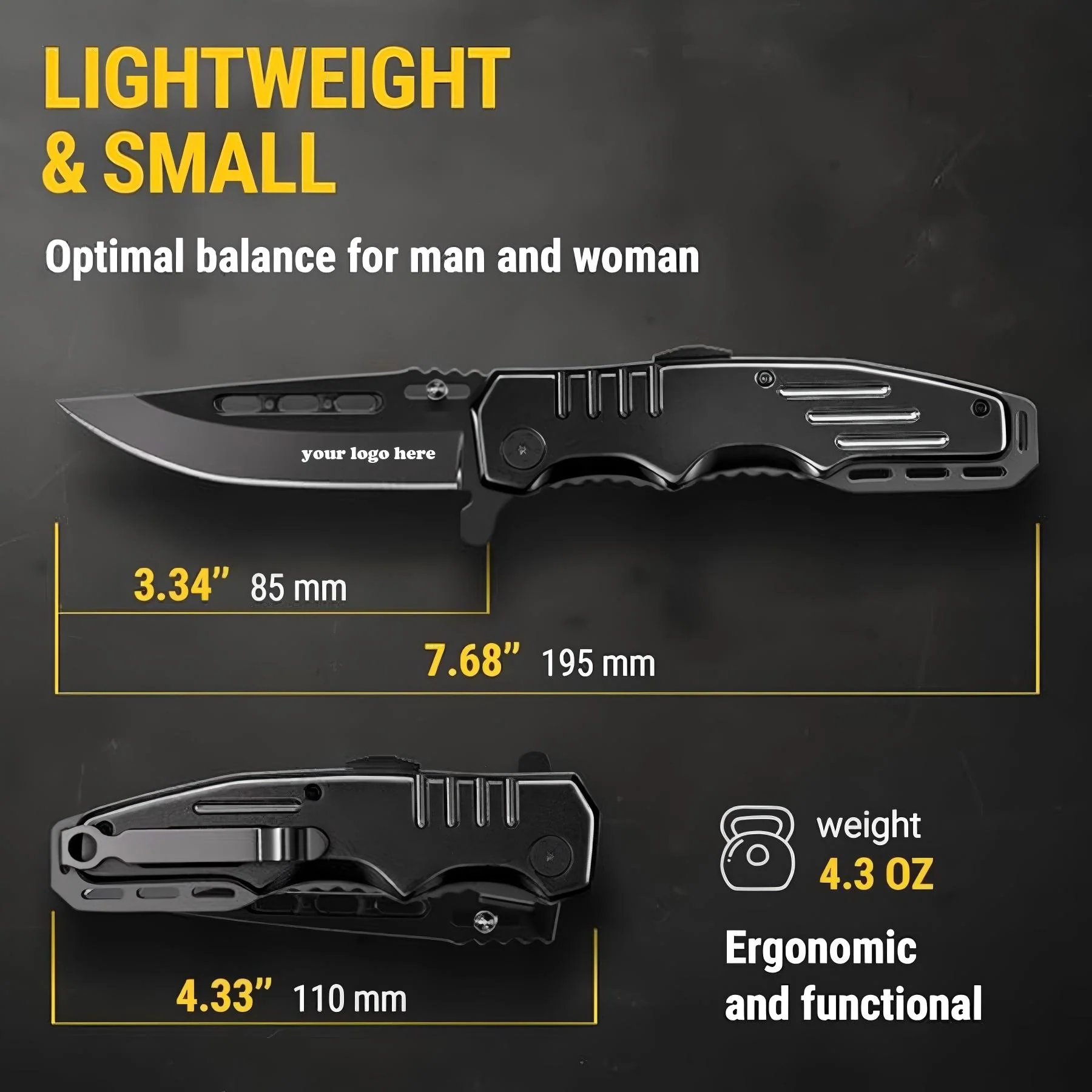 Safety Lock Tactical Folding Knife With Aluminum Handle