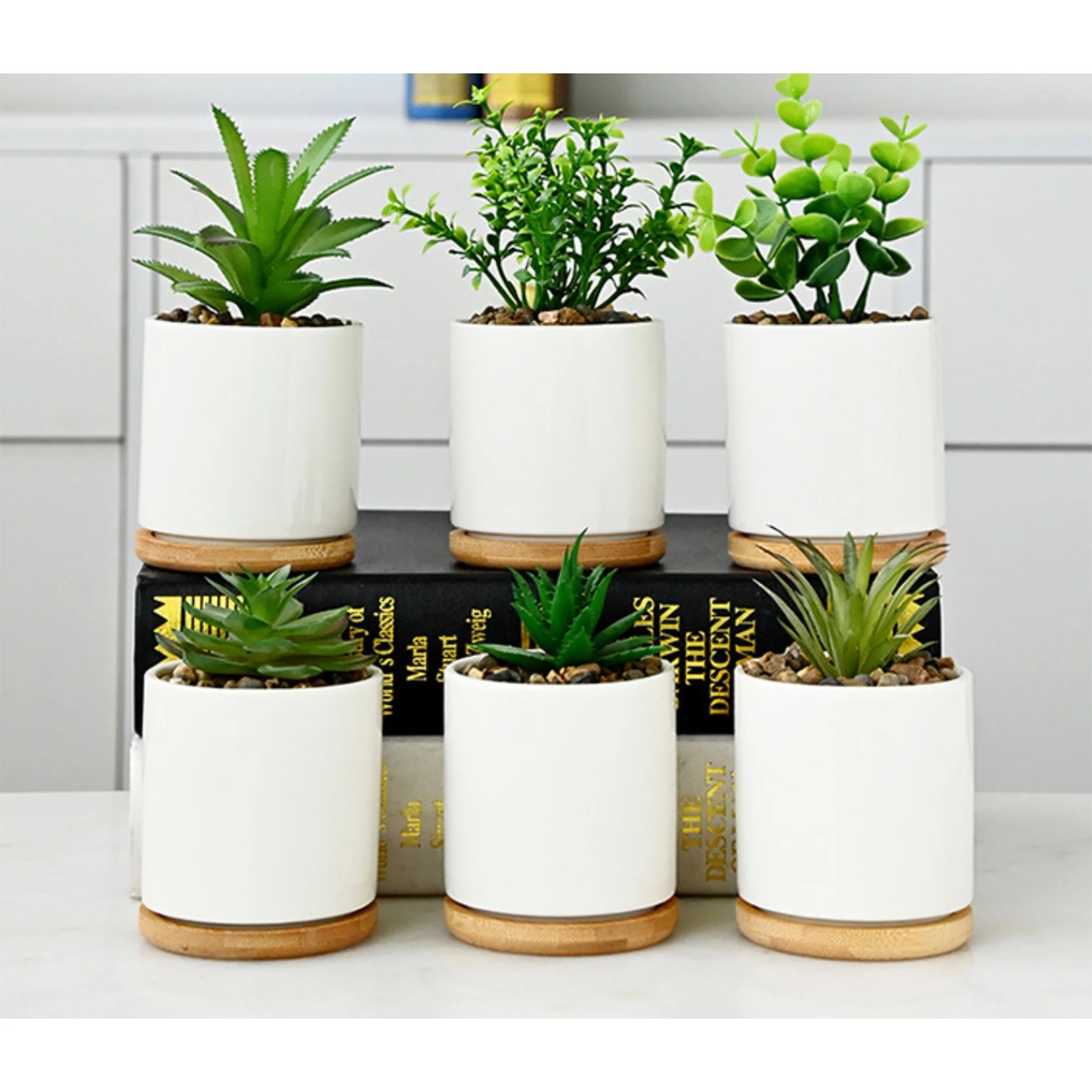 Ceramic White Round Planter