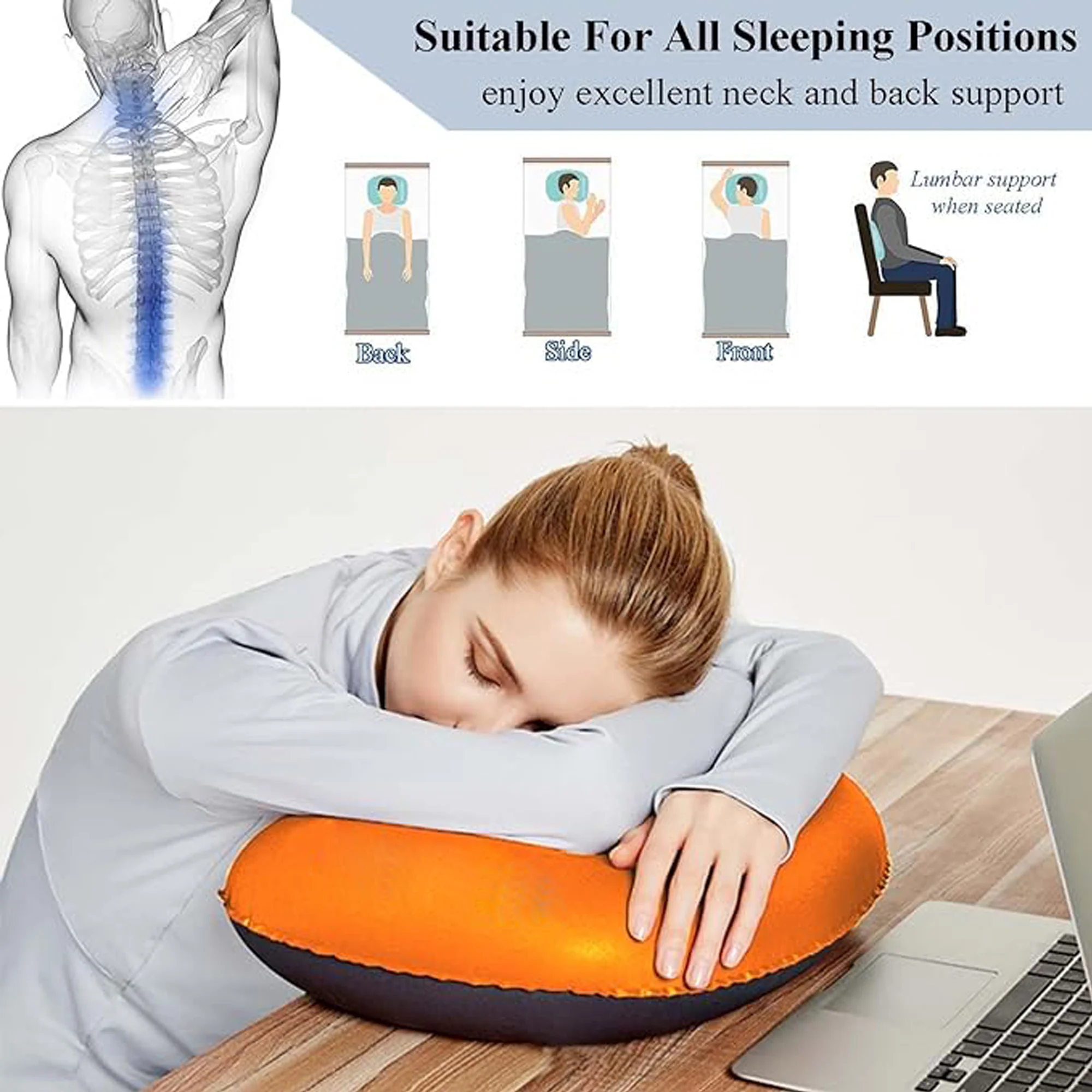 Compact Camping Compressible Inflatable Beach Pillow