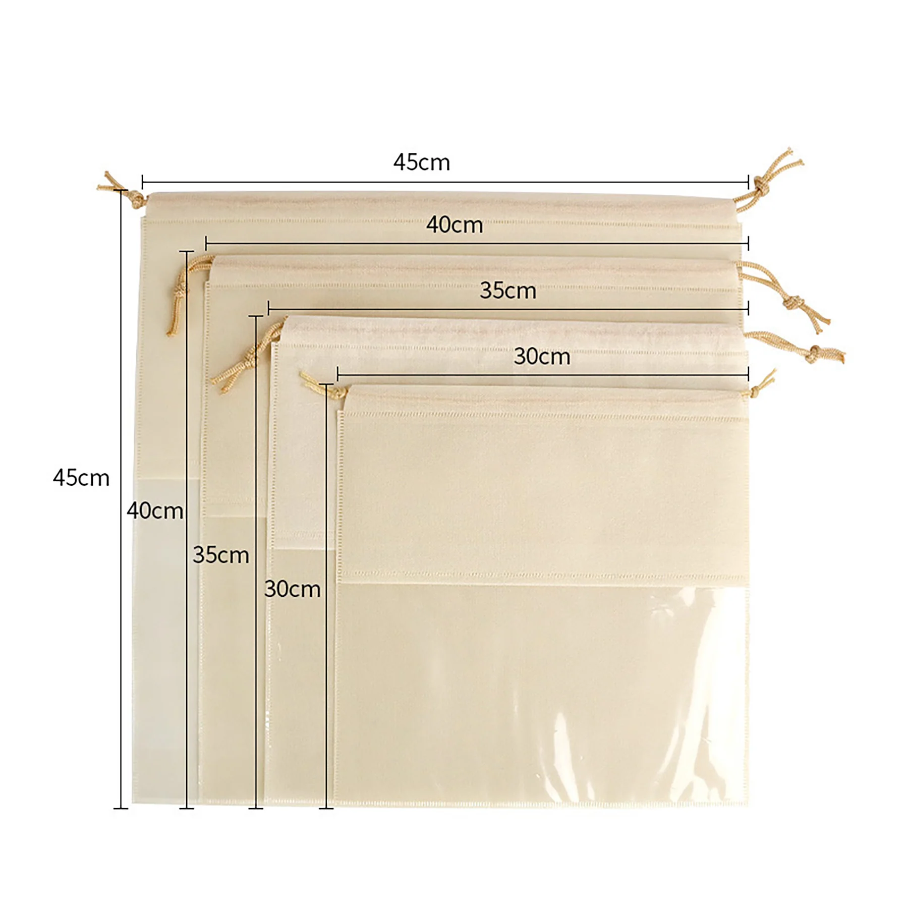 Shoe Bags Non-Woven Drawstring Shoes Organizers Set Of 5