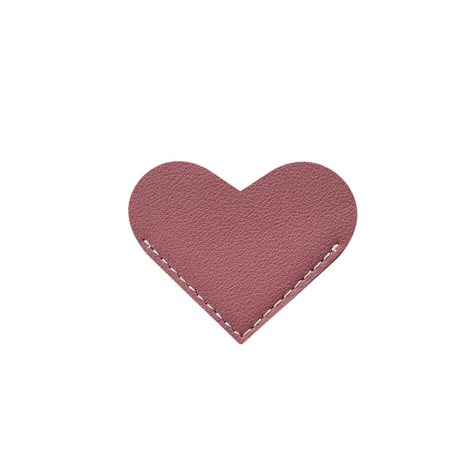 6-Pack Leather Heart-Shaped Portable Bookmarks