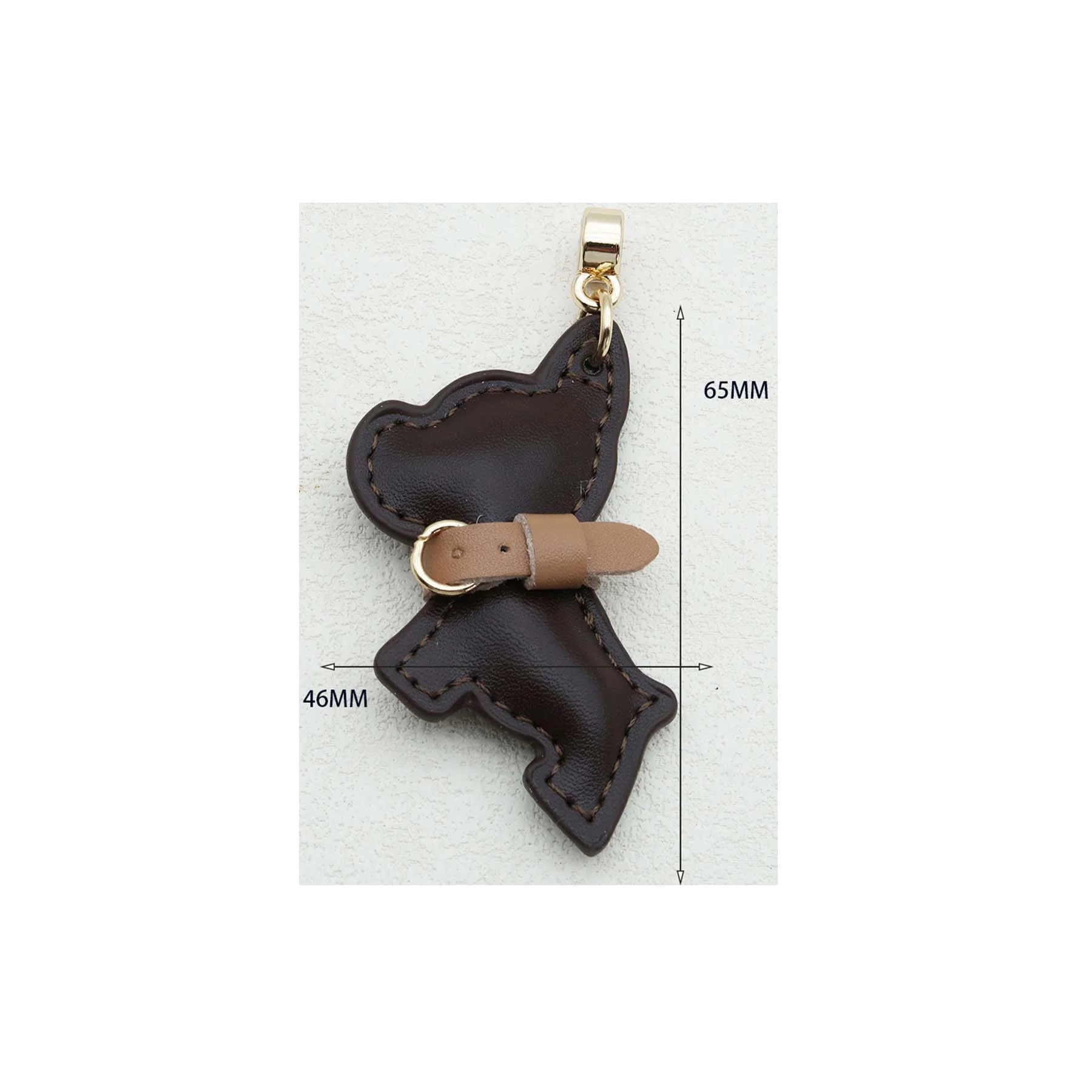 Cute Bulldog Keychain Lovely PU Leather Dog Hanger