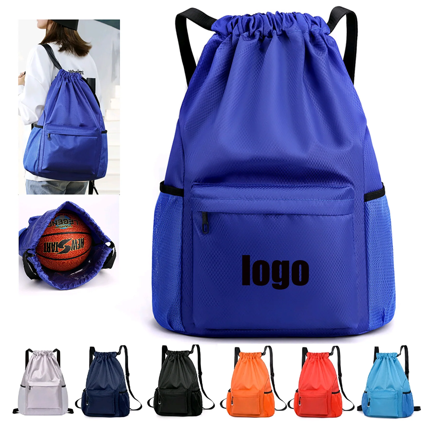 Large Wet & Dry Drawstring Shoulder Backpack (19'' X 7'' X 18'')