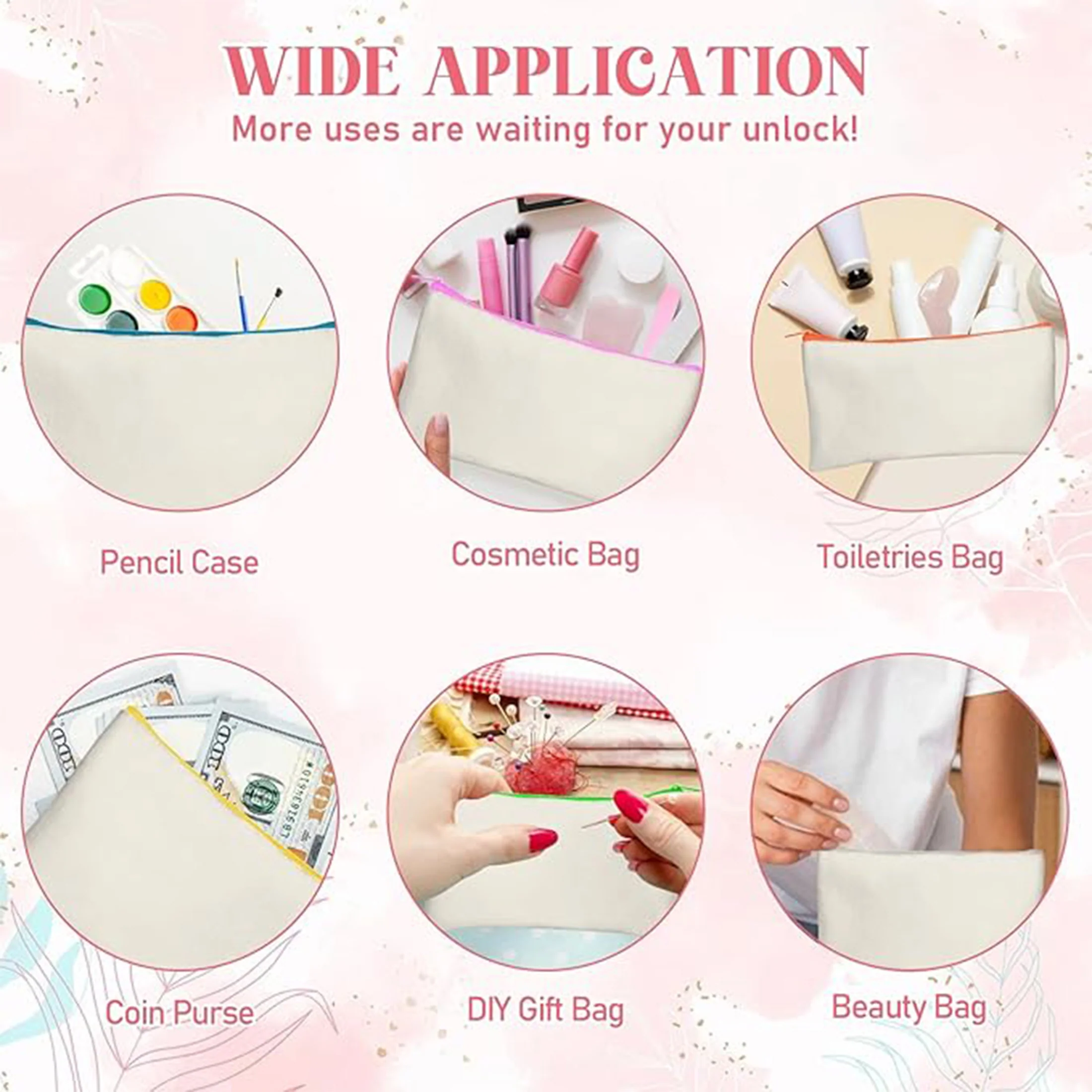 Makeup And Pencils Canvas Zipper Pouch