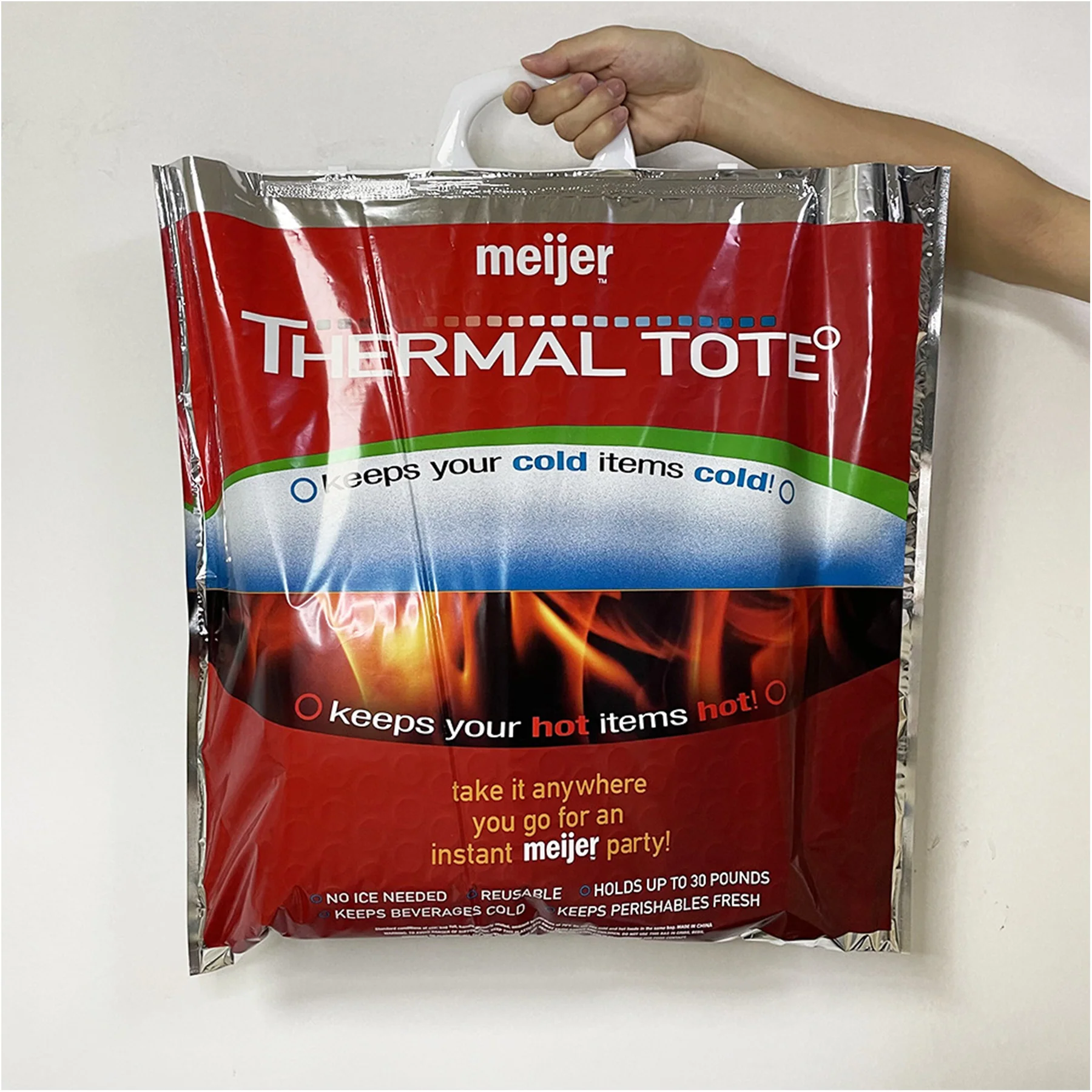 Reusable Insulated Grocery Re-sealable Aluminum Thermal Bag