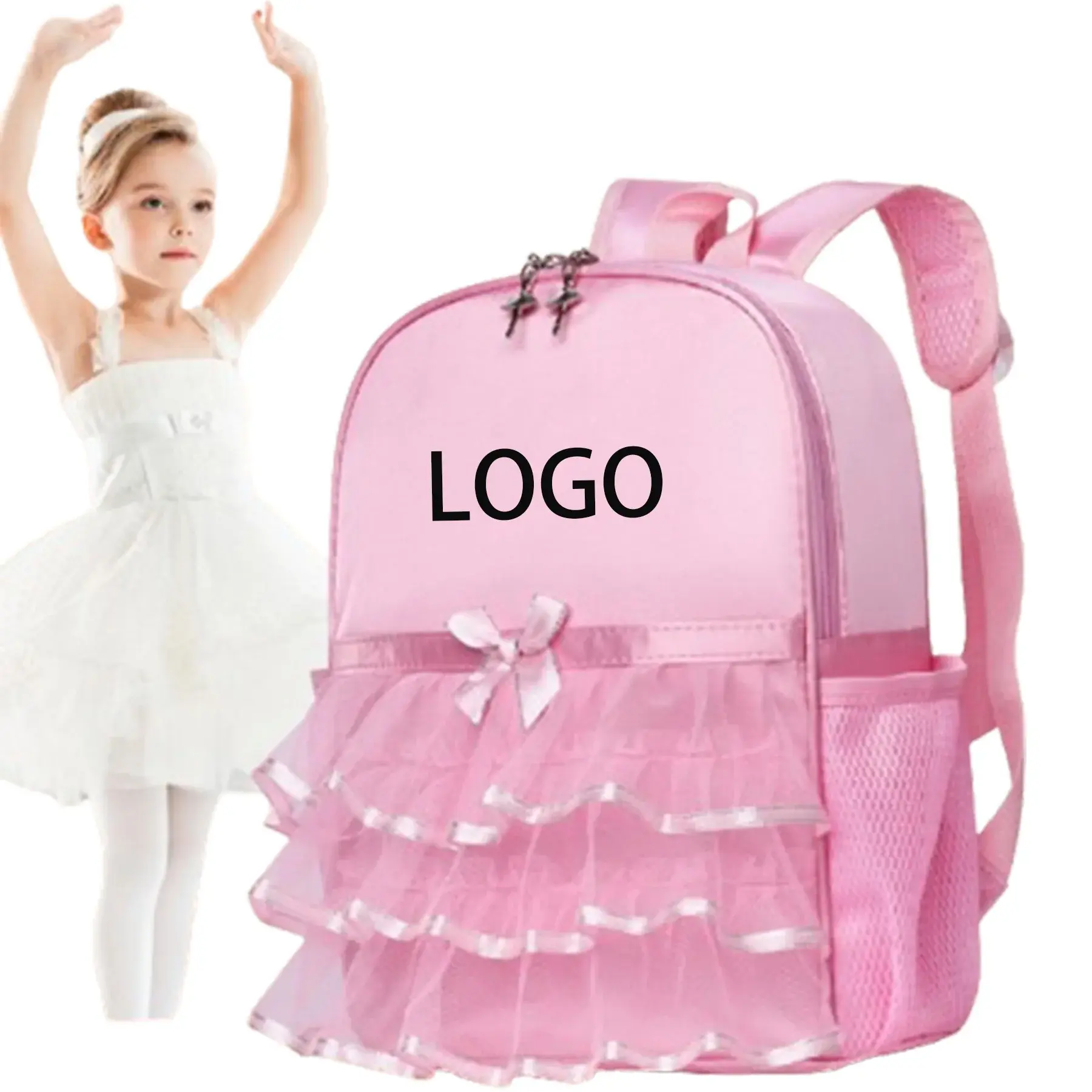 Kids Cute Ballet Dance Bag/ Dance Backpack With Lace Edge