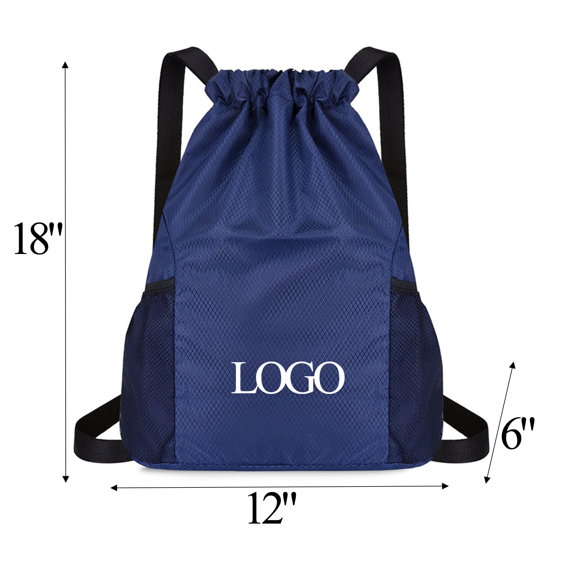 Diamond Check Drawstring Pocket With Side Pocket