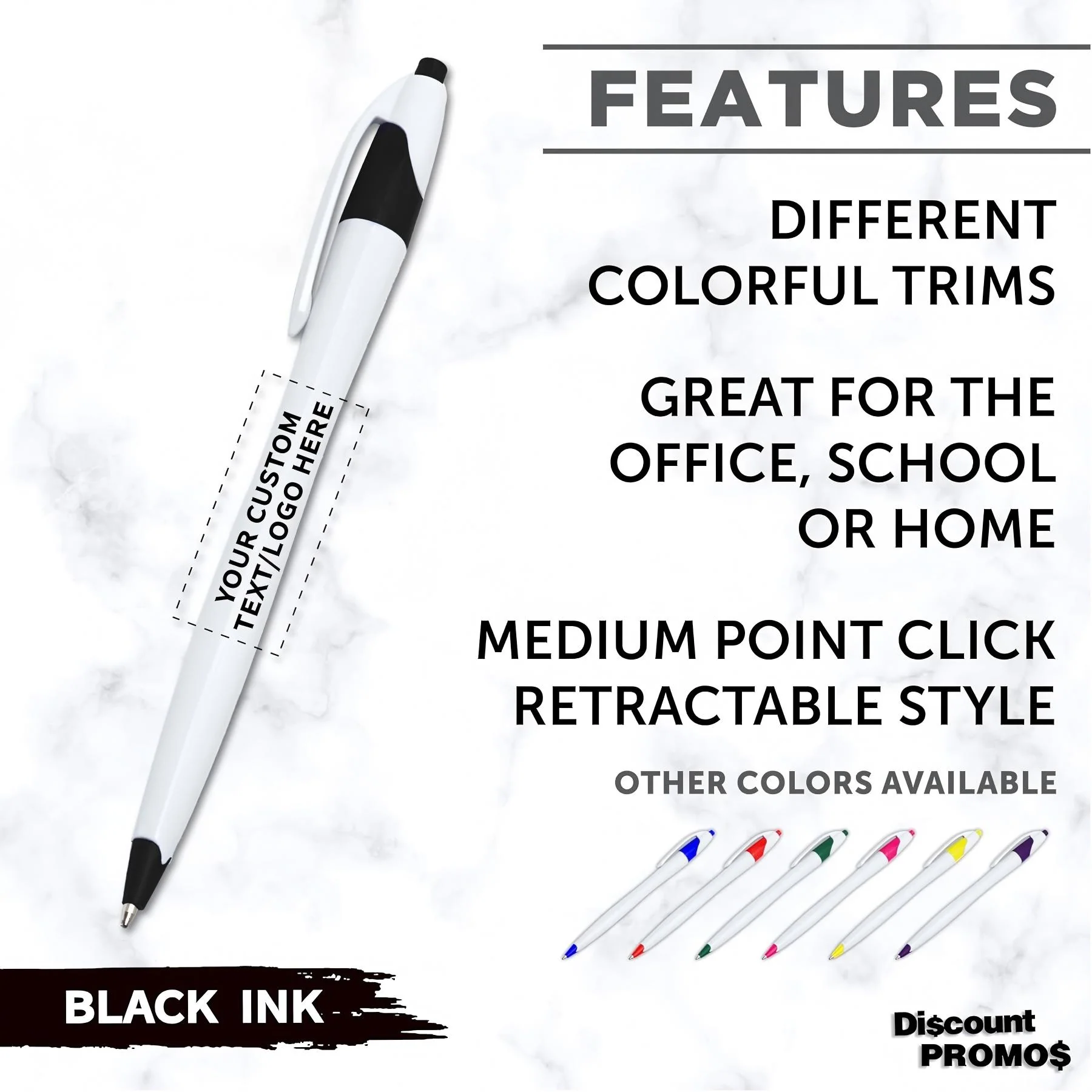 Customized Thin Plastic Light Ballpoint Pen