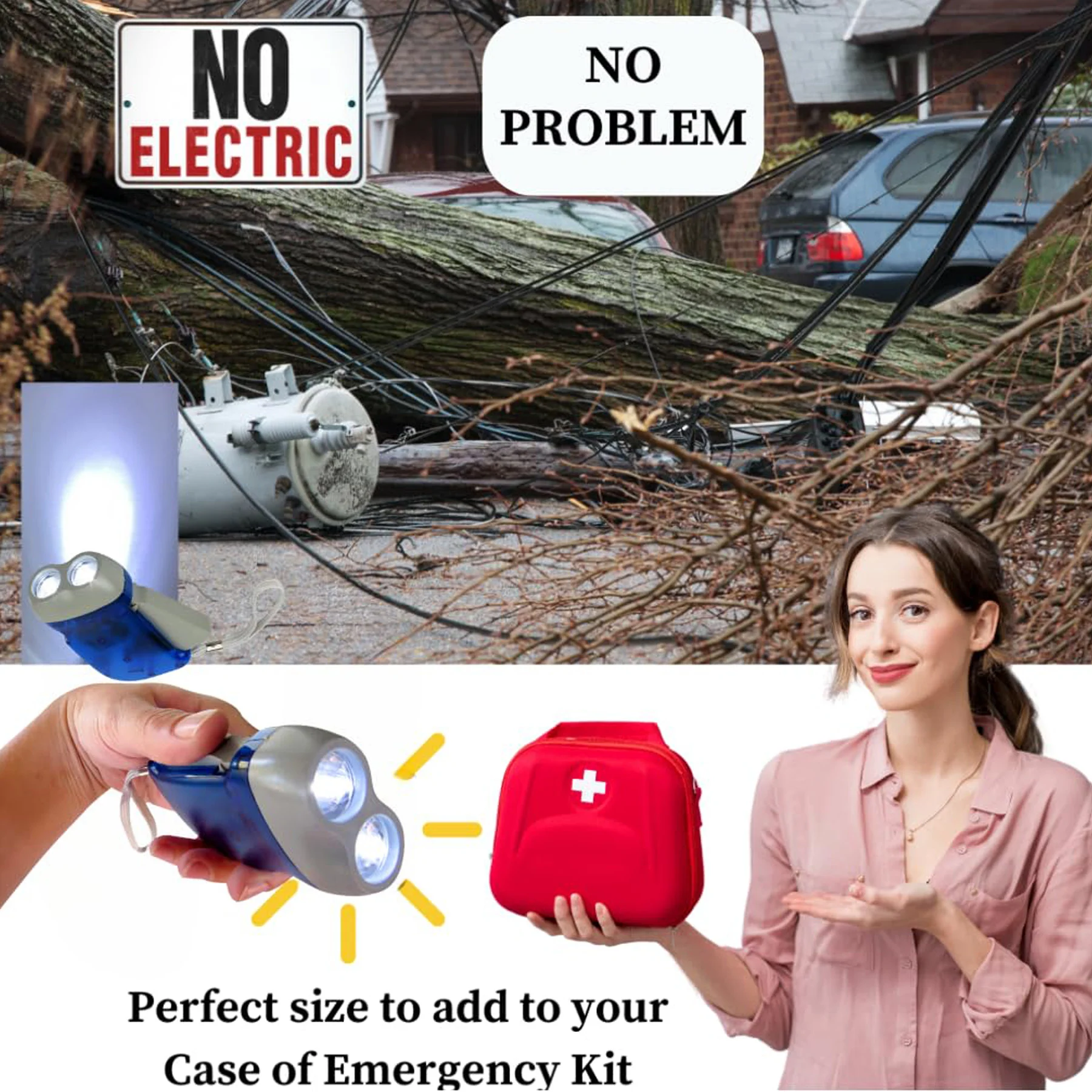 Hand Crank Emergency LED Flashlight