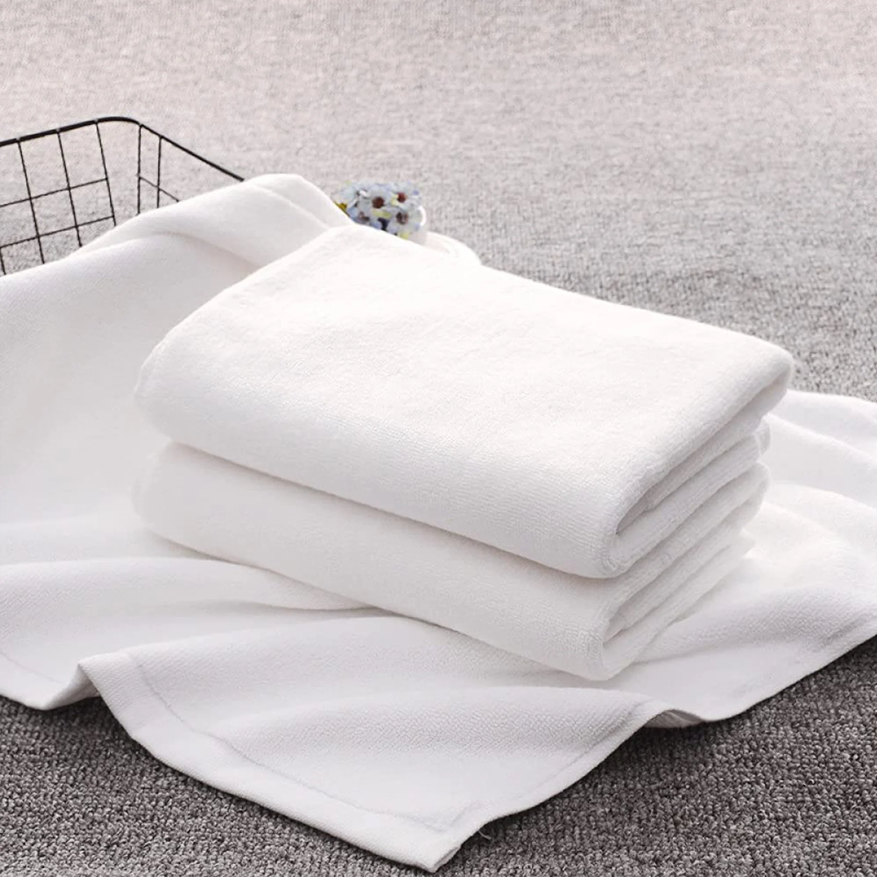 30 x 14 Inch Household Hotel Durable White Large Face Towel