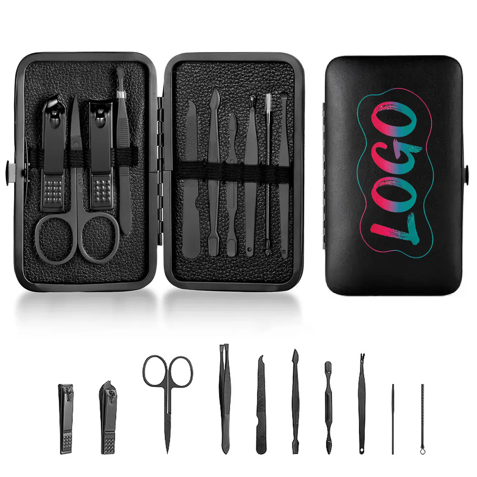 10-Piece Black Nail Clipper Set