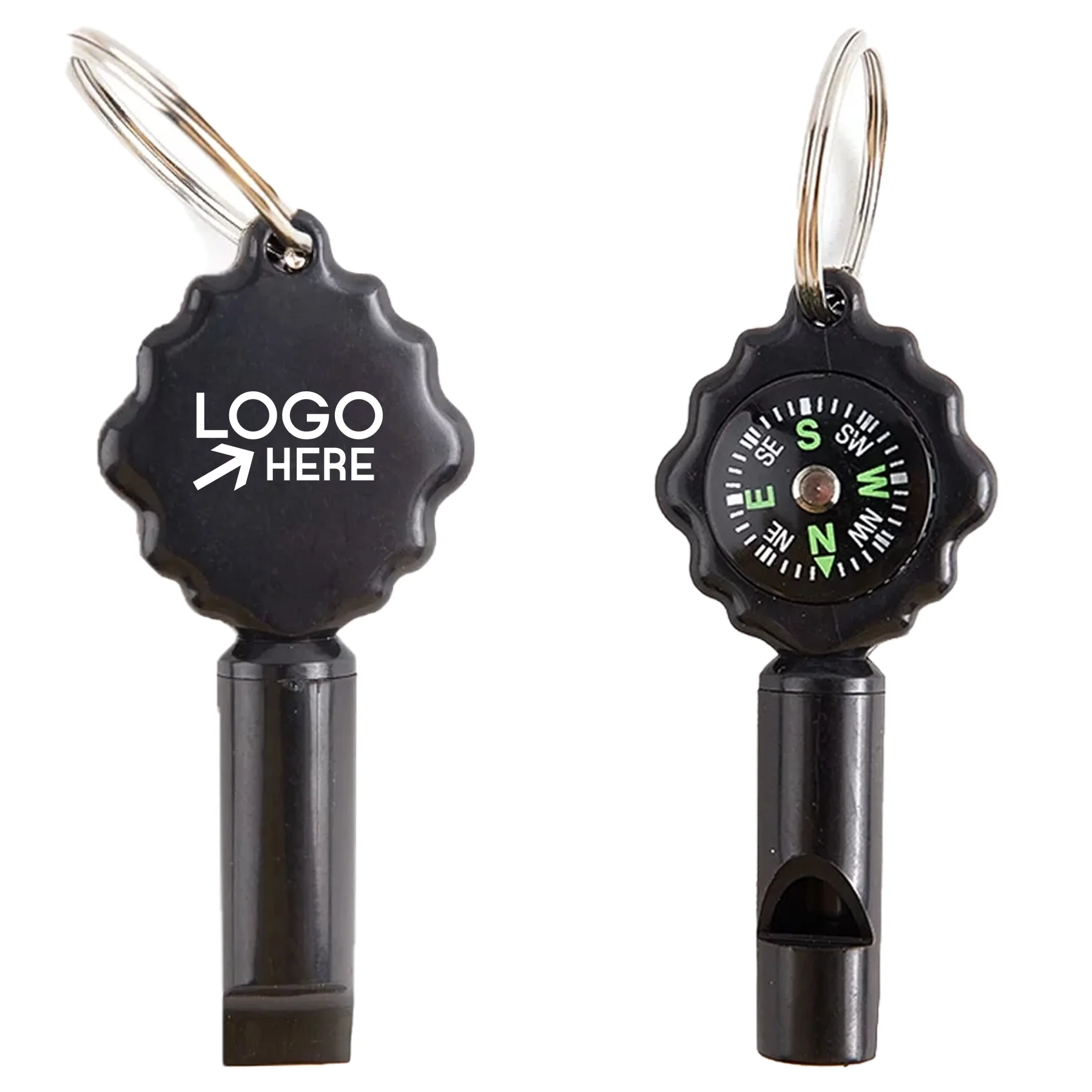 Compass Whistle Keychain