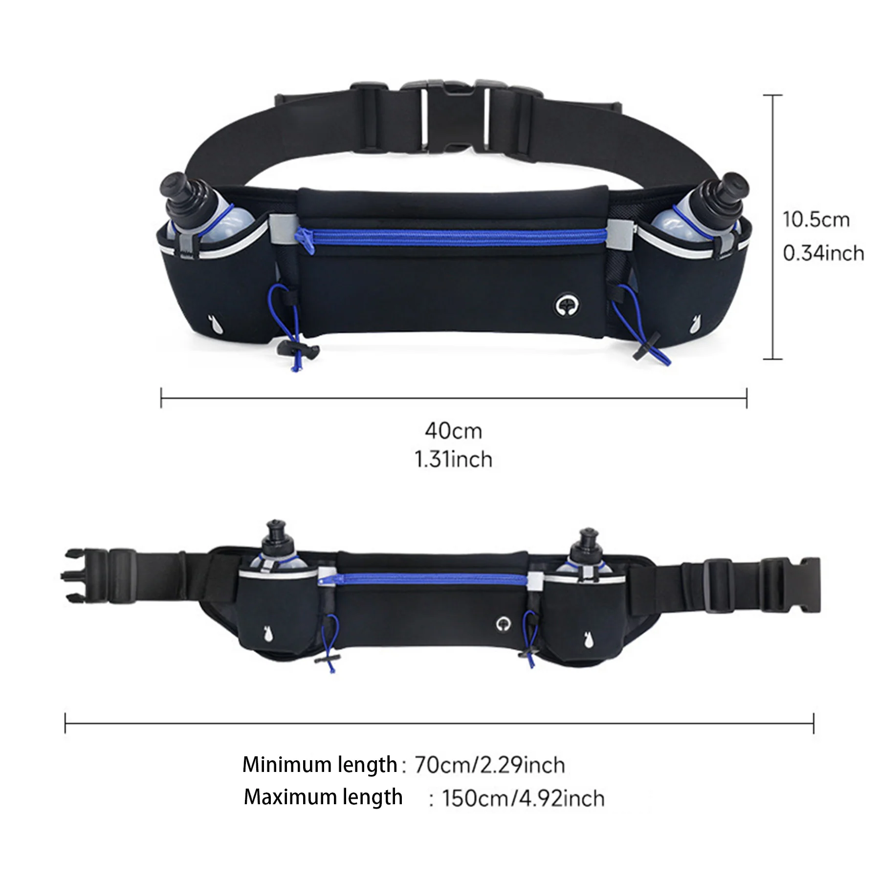 Running Belt With Water Bottles Hydration Sport Fanny Pack