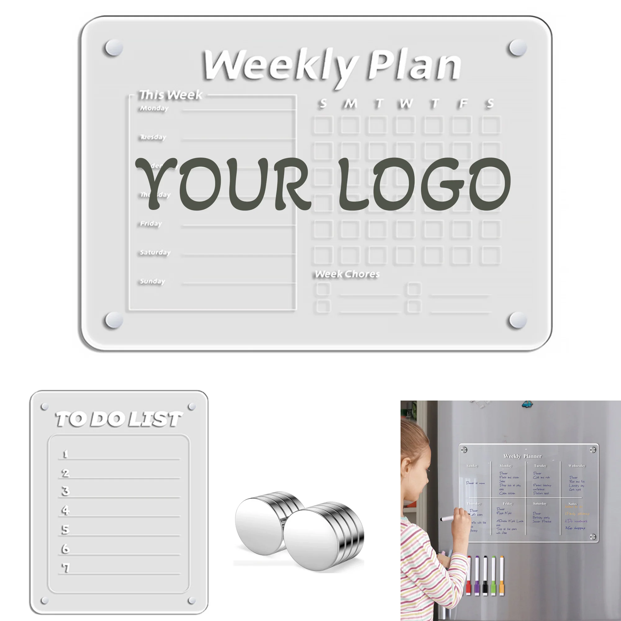 Magnetic Erasable Acrylic Refrigerator Message Board