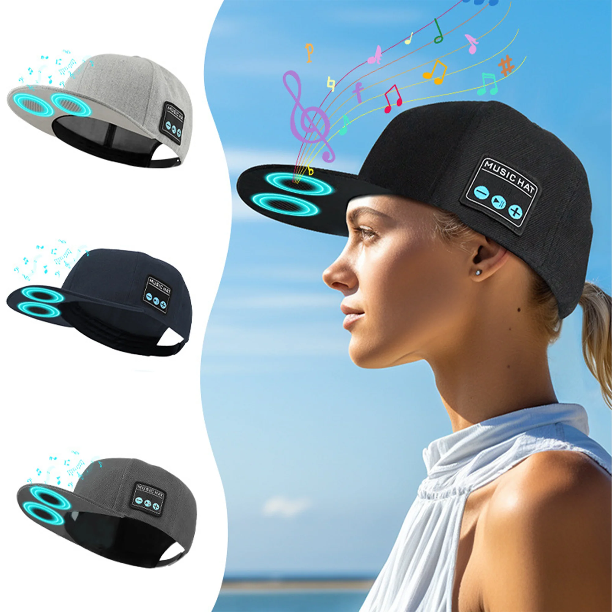 Bluetooth Dual-Speaker Baseball Cap