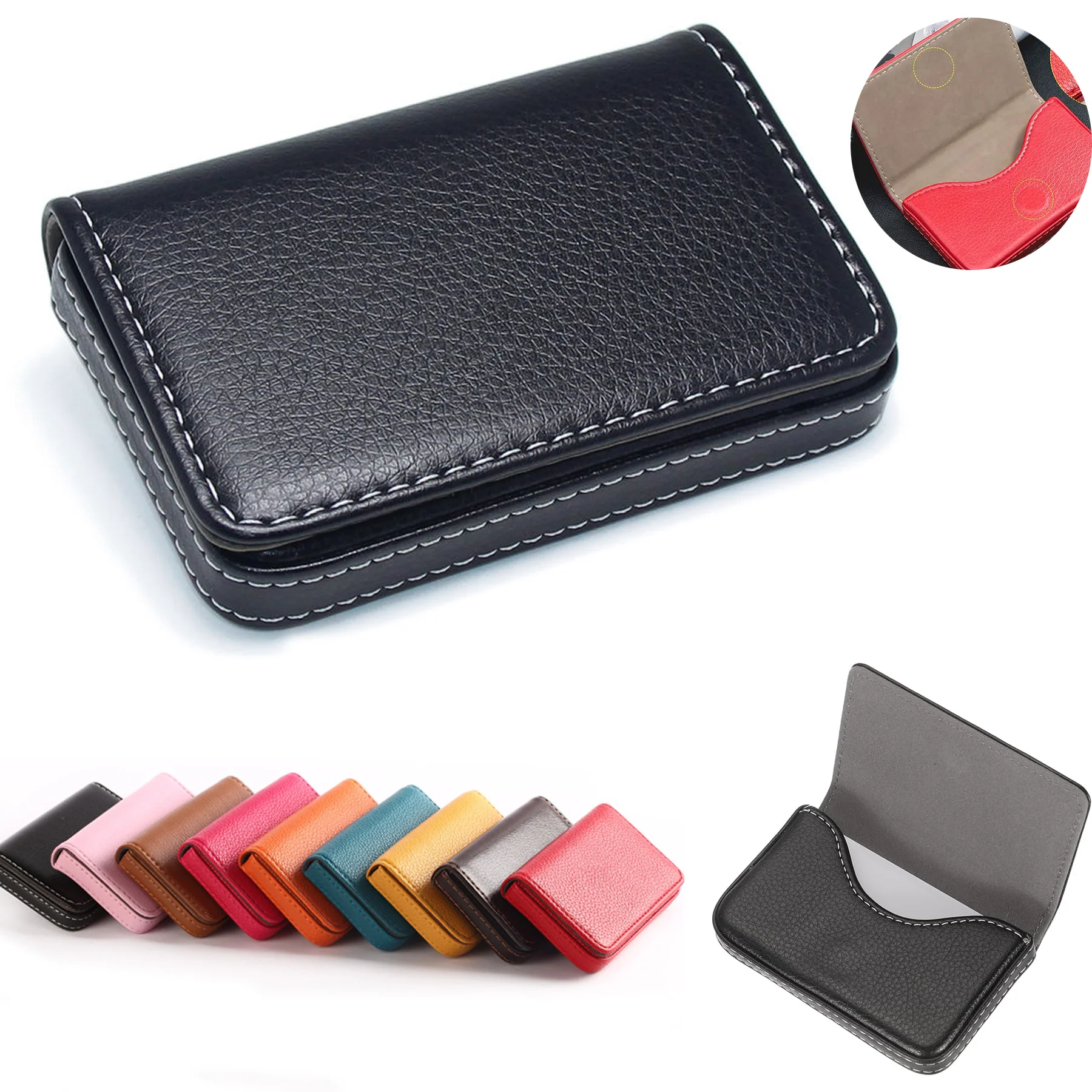 PU Leather Business Card Case With Magnetic Shut