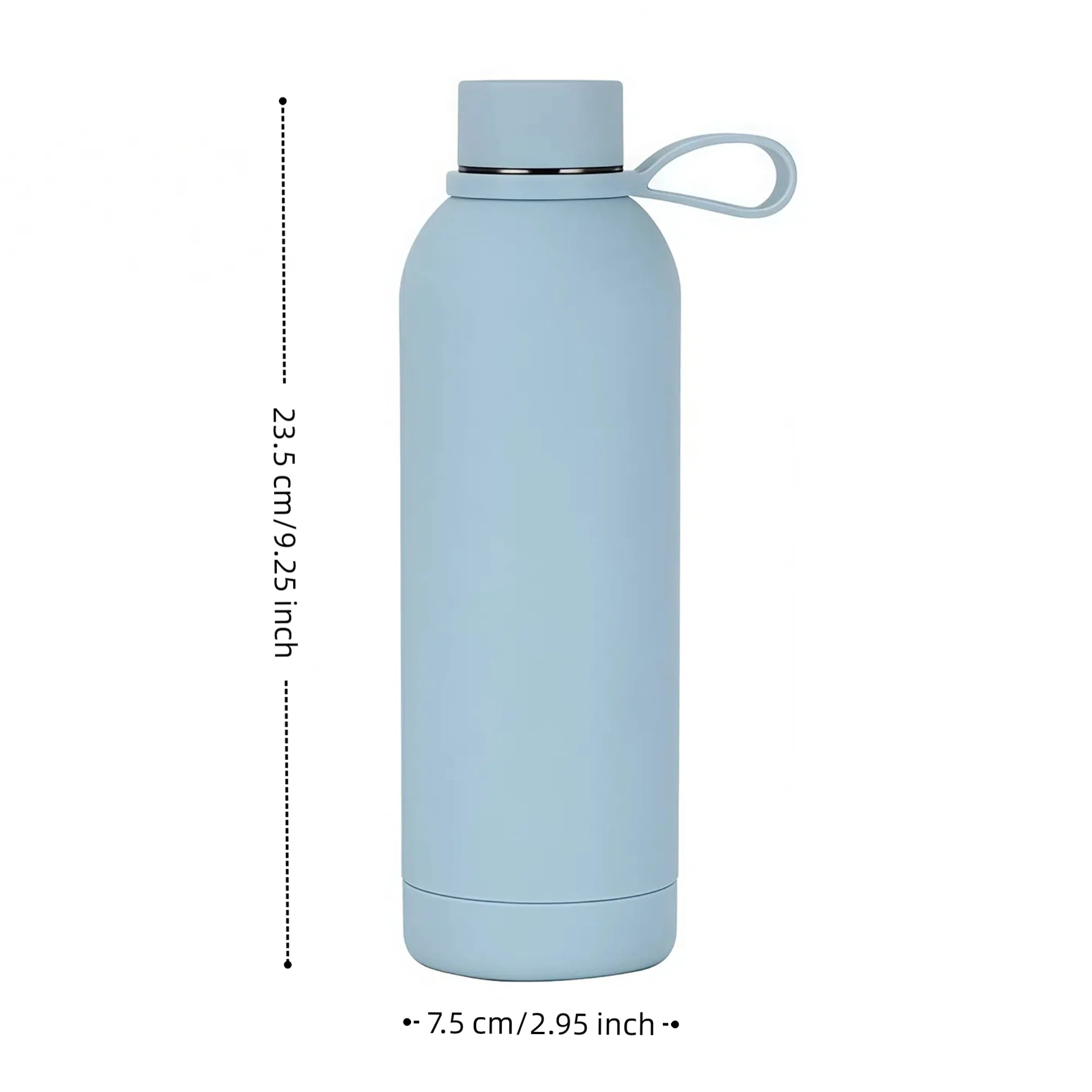 17Oz Stainless Steel Rubber Coated Double Wall Water Bottle