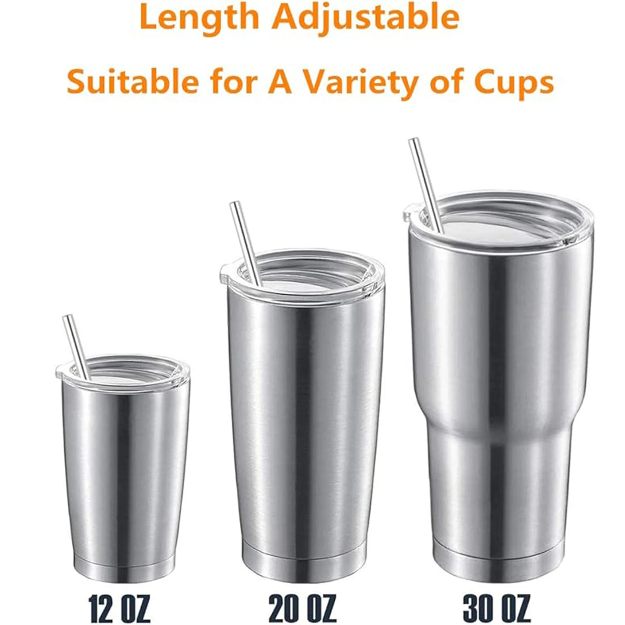Portable Telescopic Metal Straws With Carabiner