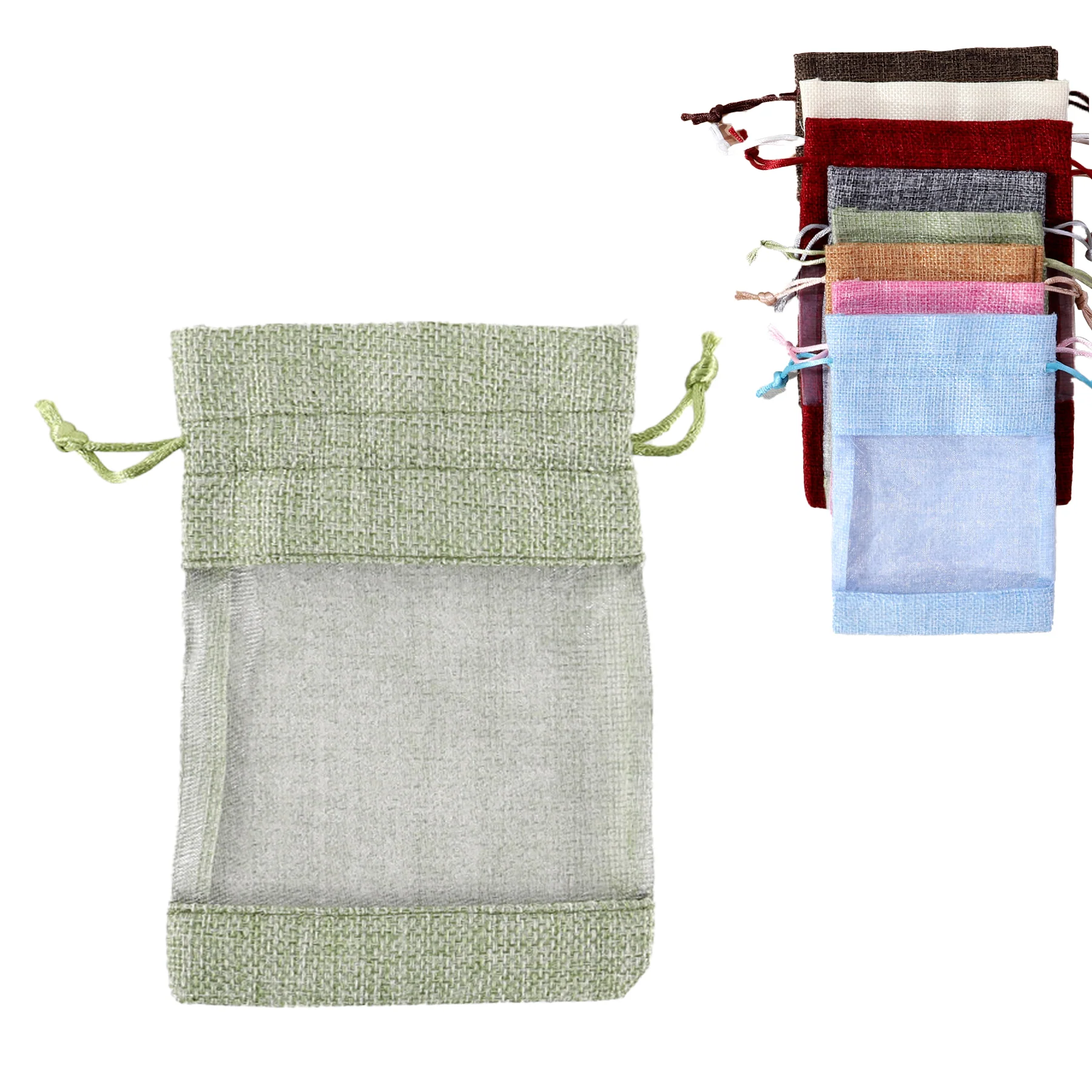 Small Linen Window Drawstring Pocket