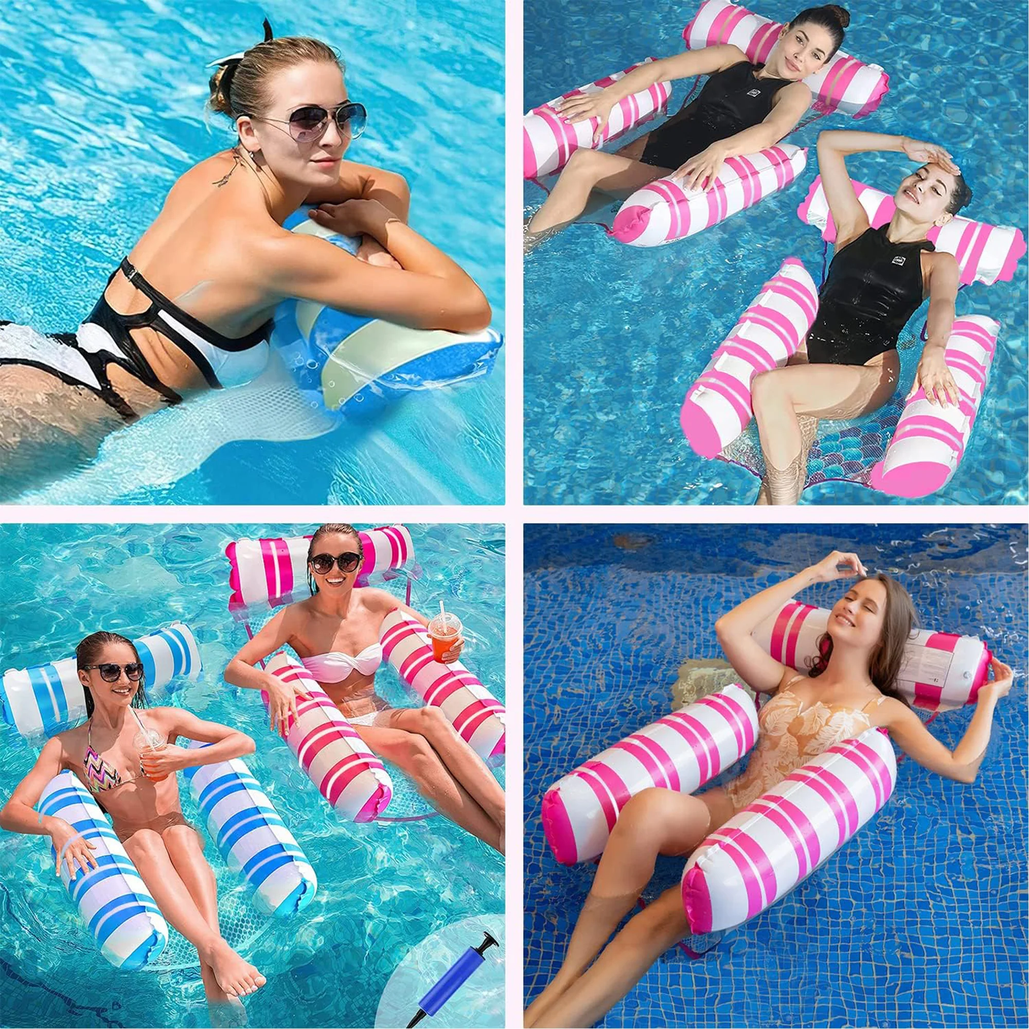 Portable Pool Toy Inflatable Water Float Hammock Lounger