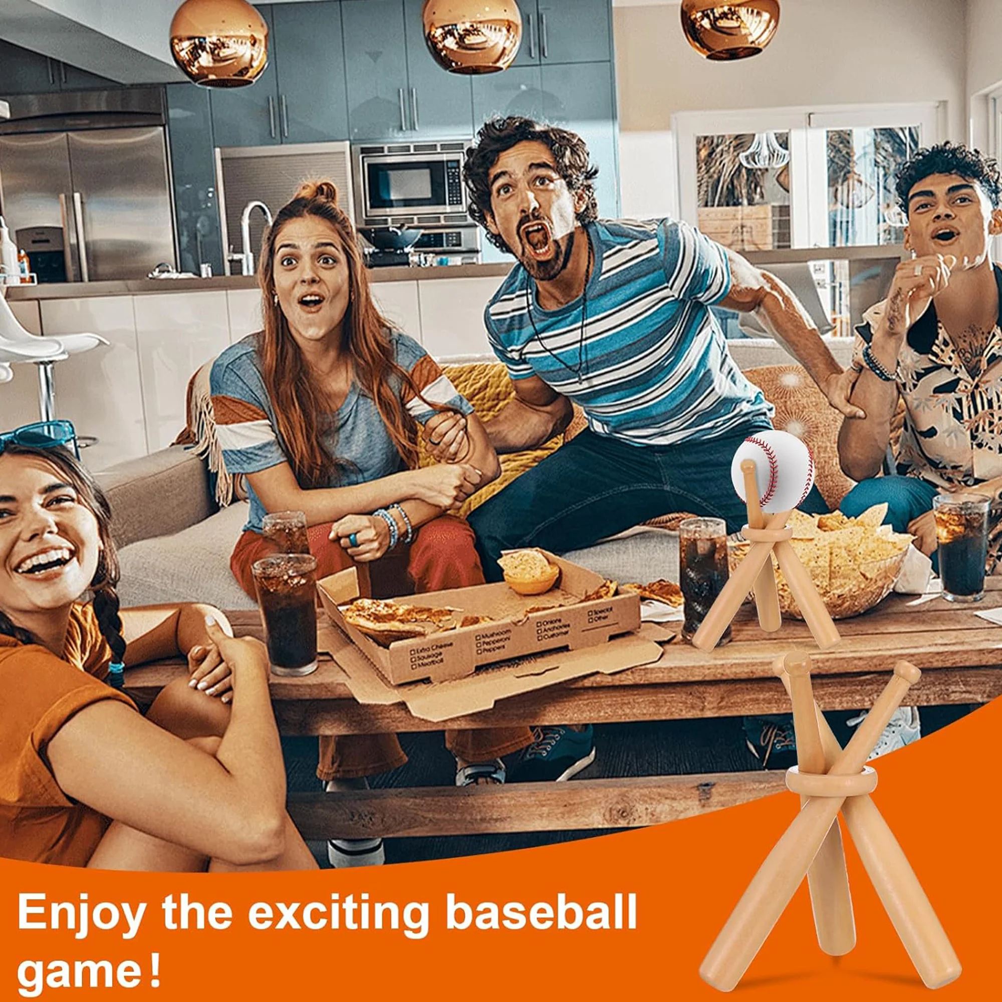 Wooden Baseball Stand Holder